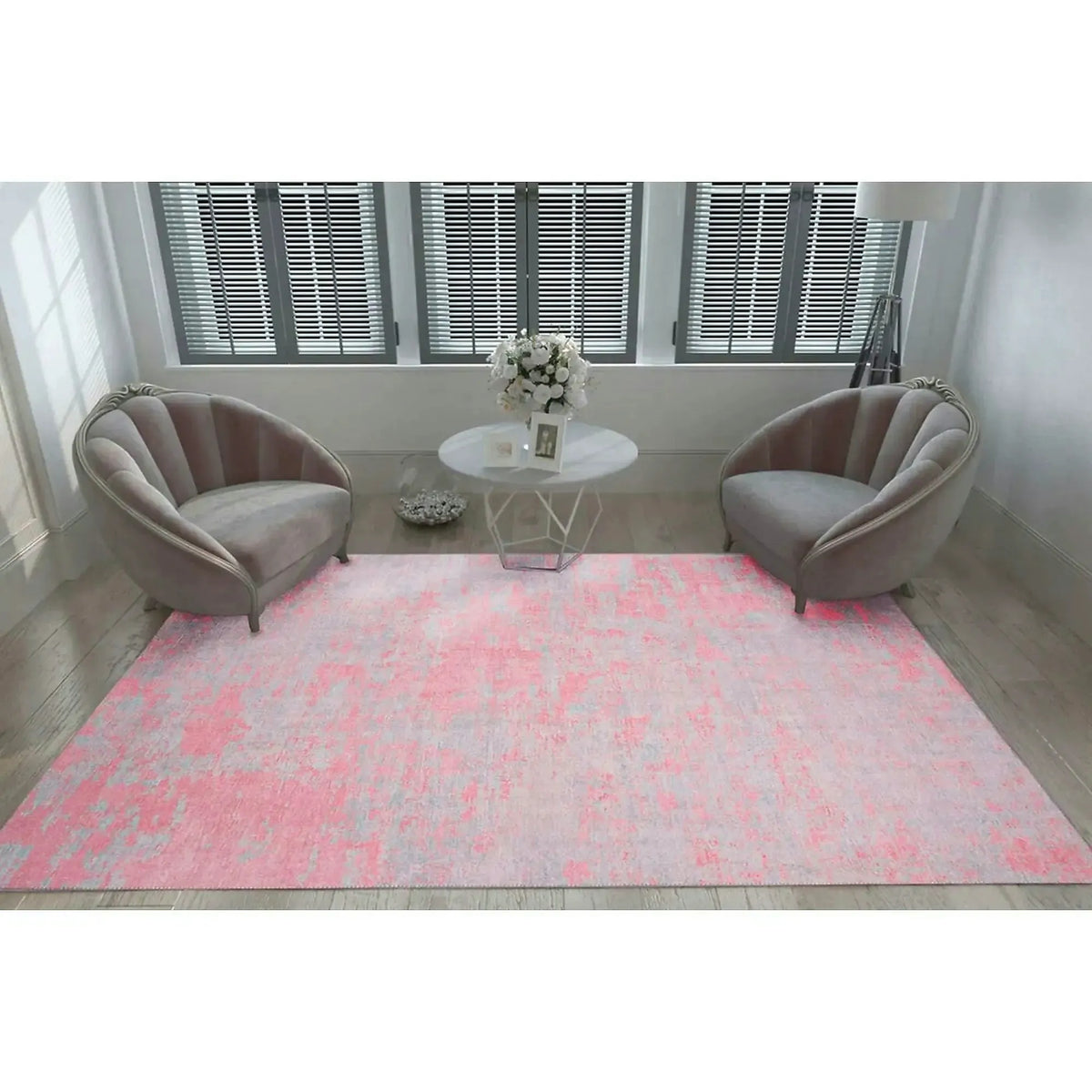 Covor FUNK CHENILLE, 75x150 cm, forma dreptunghiulara, roz, AL 99