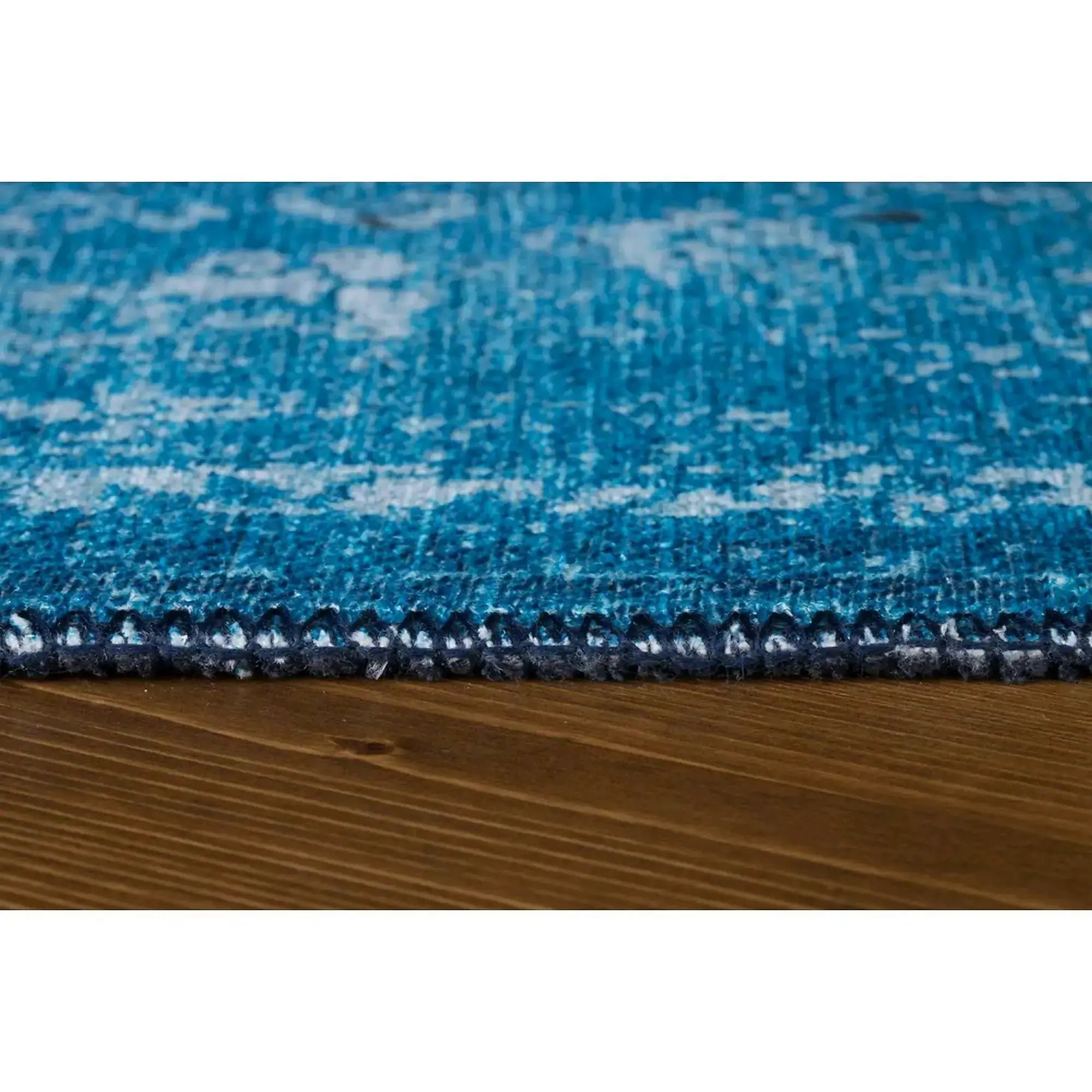 Covor FUSION CHENILLE, 75x150 cm, forma dreptunghiulara, poliester, albastru/alb, AL 135