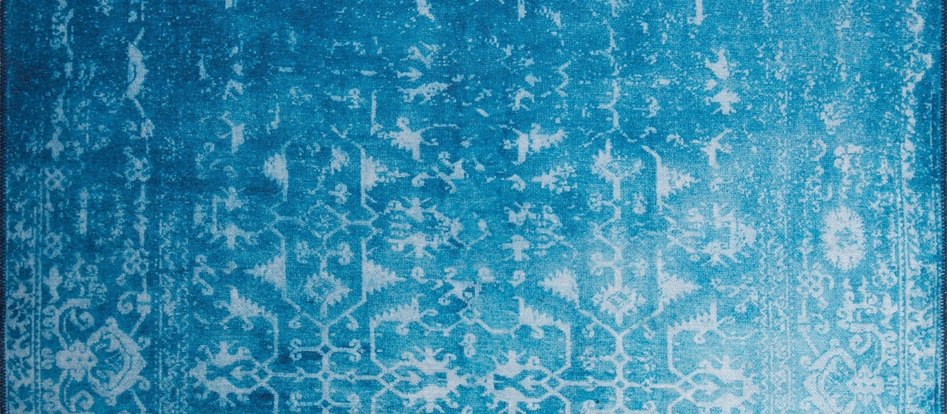 Covor FUSION CHENILLE, 75x150 cm, forma dreptunghiulara, poliester, albastru/alb, AL 135