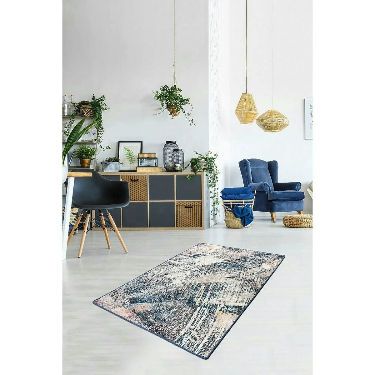 Covor hol ADEL, 80x150 cm, forma dreptunghiulara, poliester/stofa catifelata, multicolor
