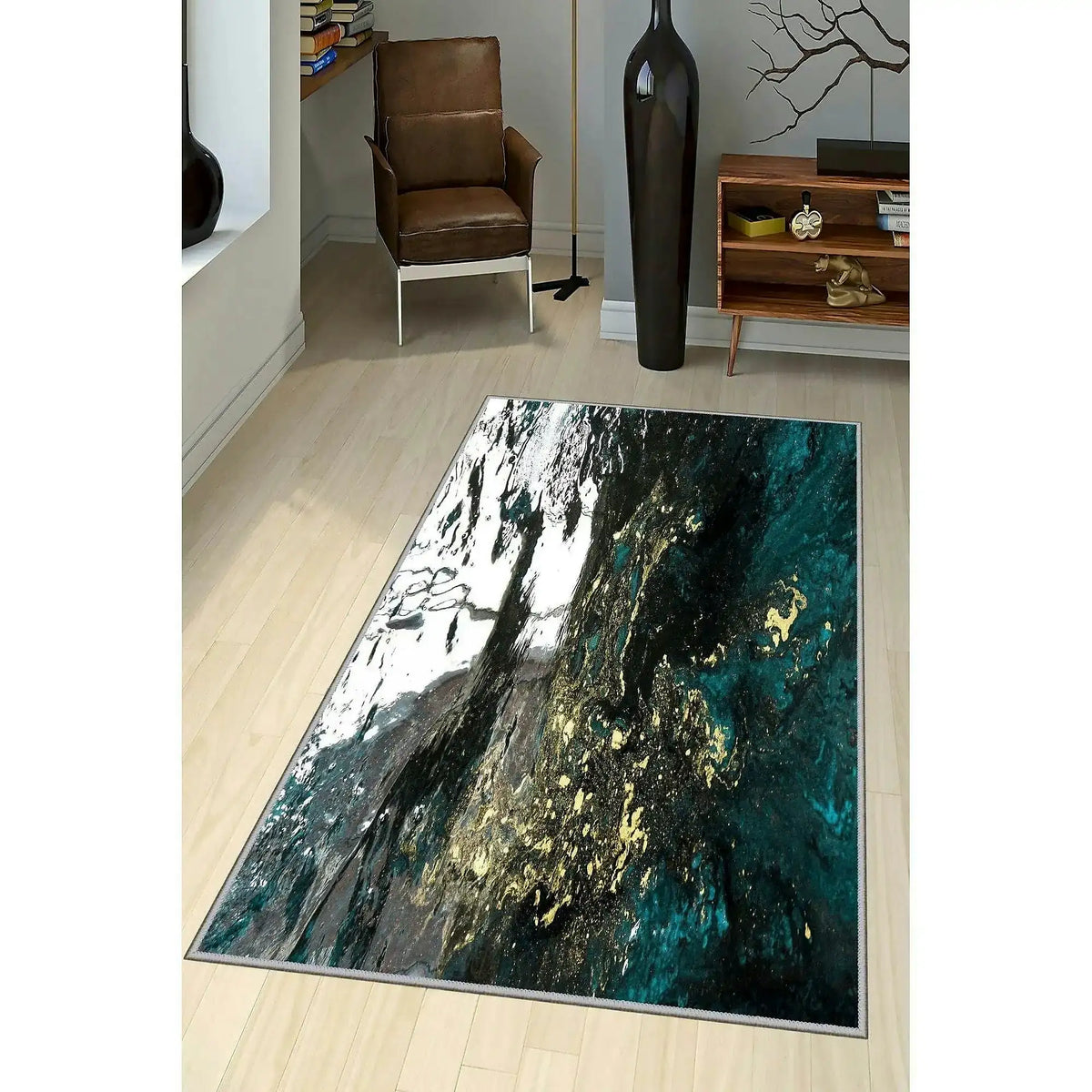 Covor hol EXFAB264, 80x200 cm, forma dreptunghiulara, poliester, multicolor