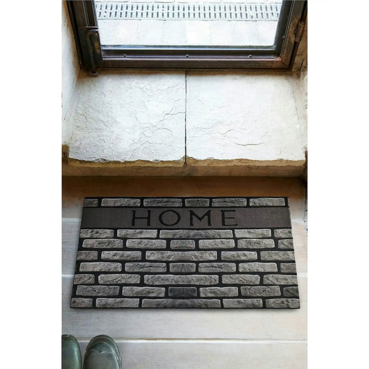 Covor HOME, 40x60 cm, forma dreptunghiulara, PVC, gri