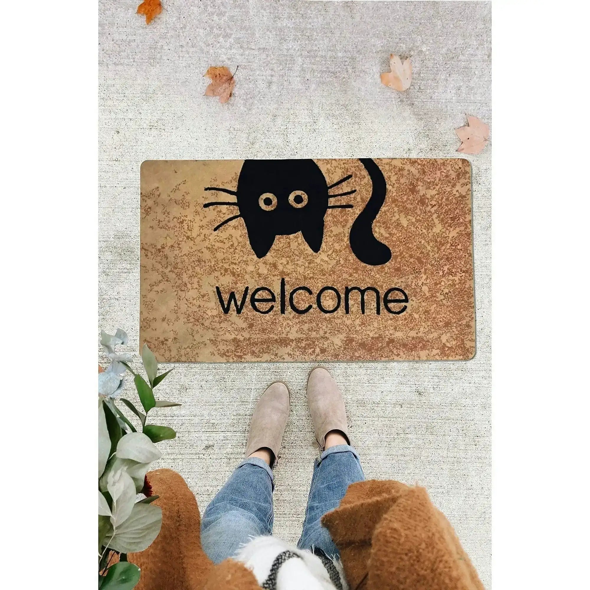 Covor intrare, 40x60 cm, forma dreptunghiulara, PVC, maro