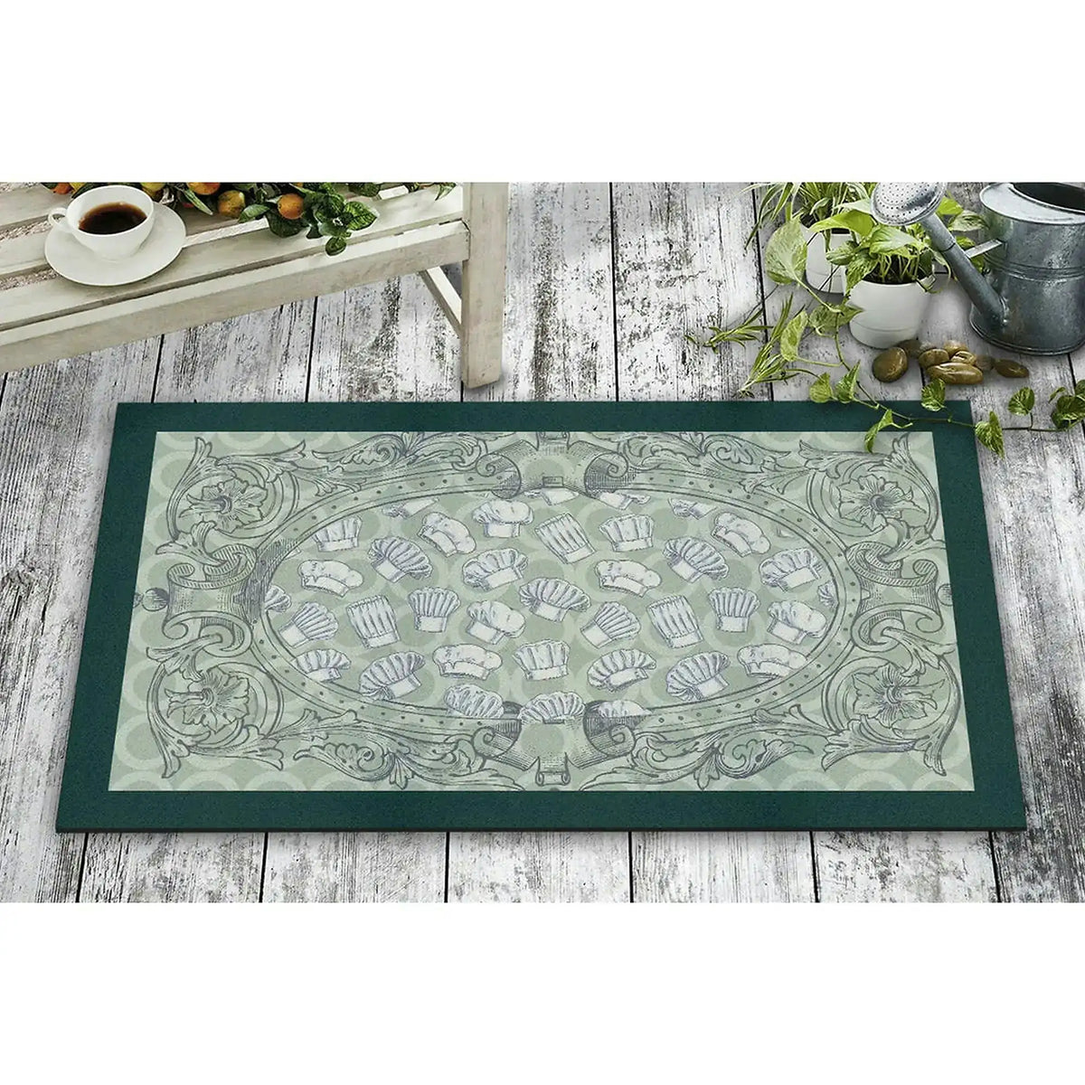 Covor intrare 742TMA8172, 45x70 cm, forma dreptunghiulara, pasla/PVC, gri/negru