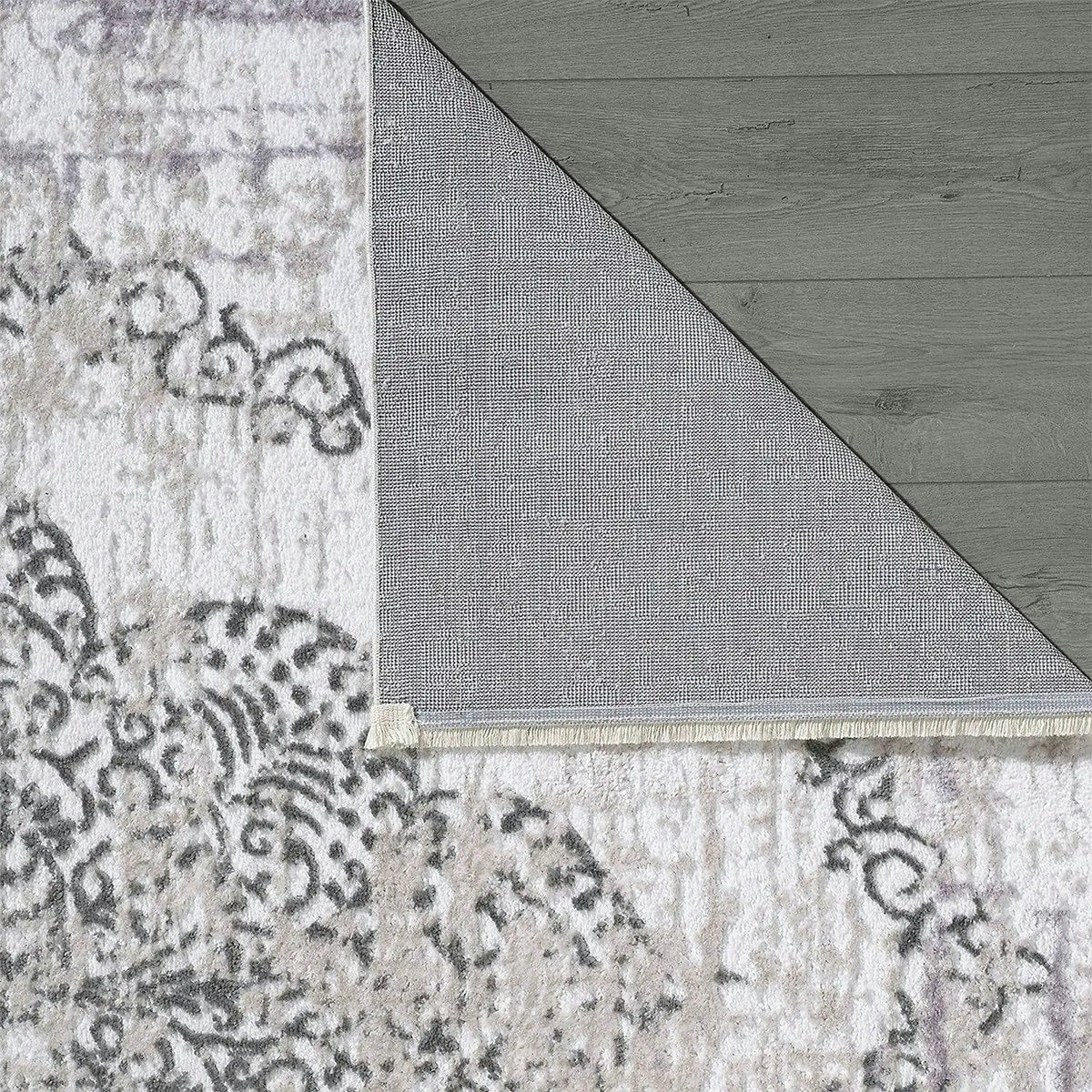 Covor JASMINE 1423, 160x230 cm, forma dreptunghiulara, poliester, gri/alb