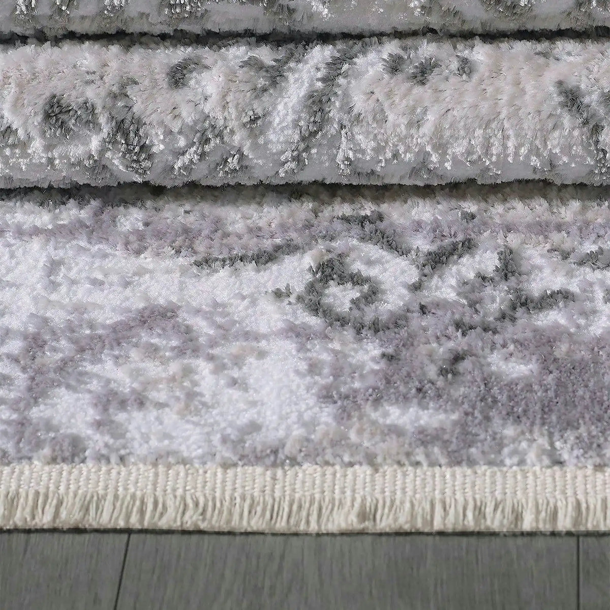 Covor JASMINE 1423, 160x230 cm, forma dreptunghiulara, poliester, gri/alb