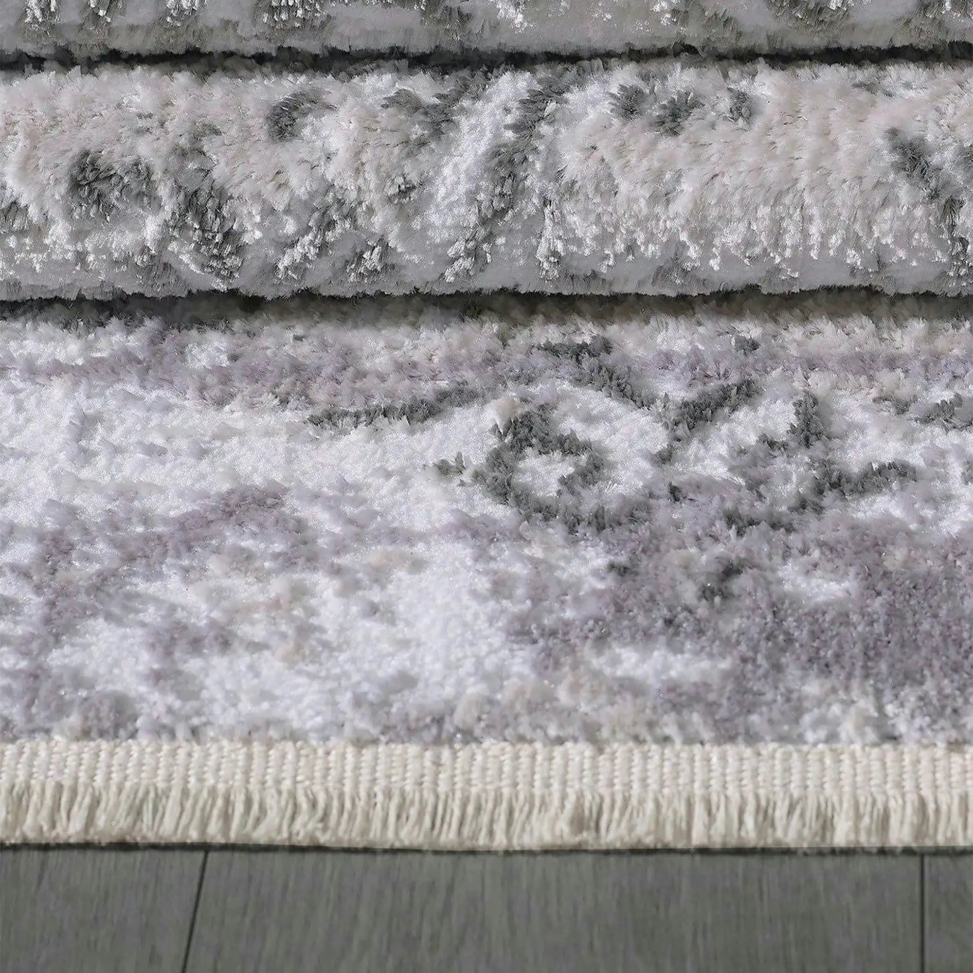 Covor JASMINE 1423, 160x230 cm, forma dreptunghiulara, poliester, gri/alb