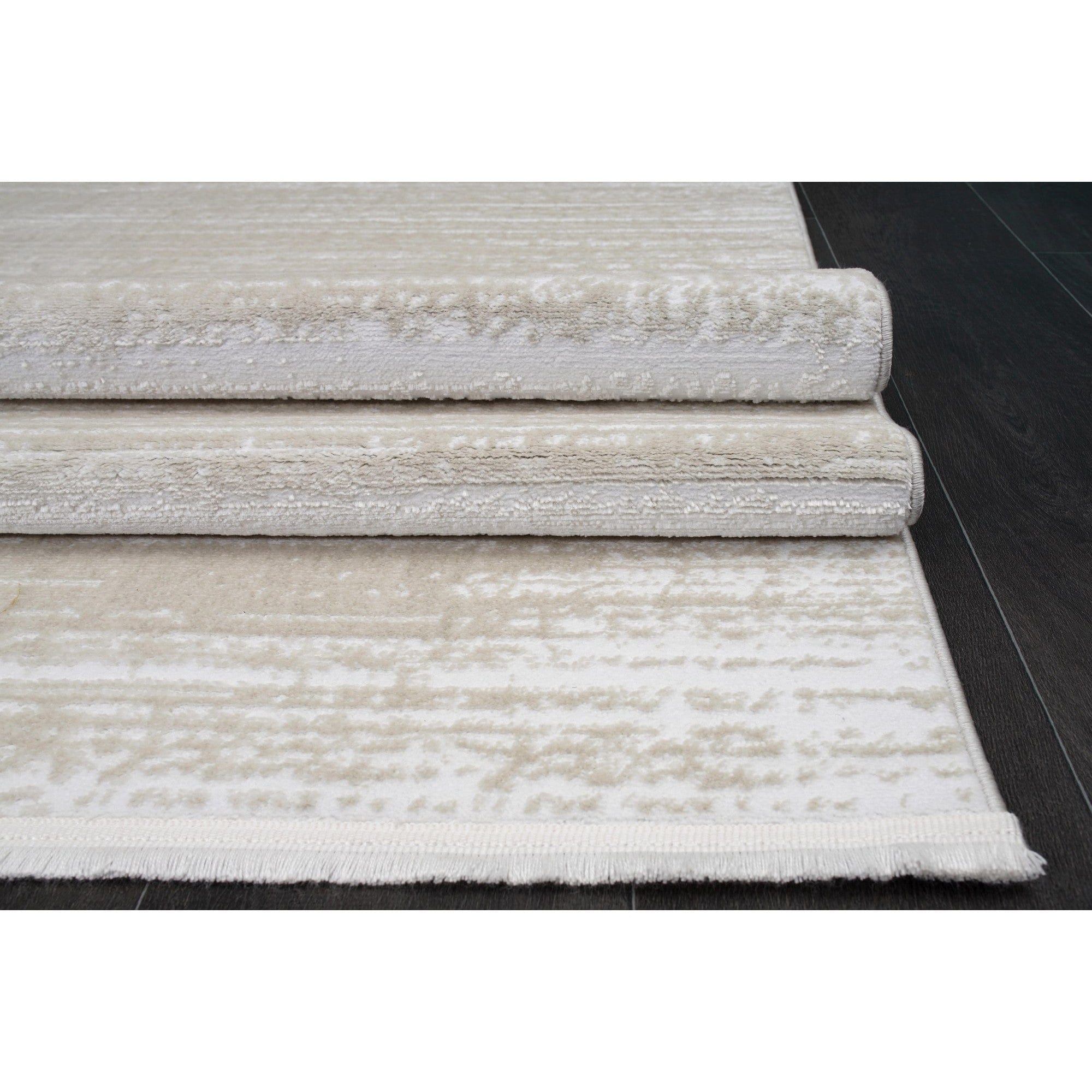 Covor JASMINE, 80x150 cm, forma dreptunghiulara, poliester, crem, 1452