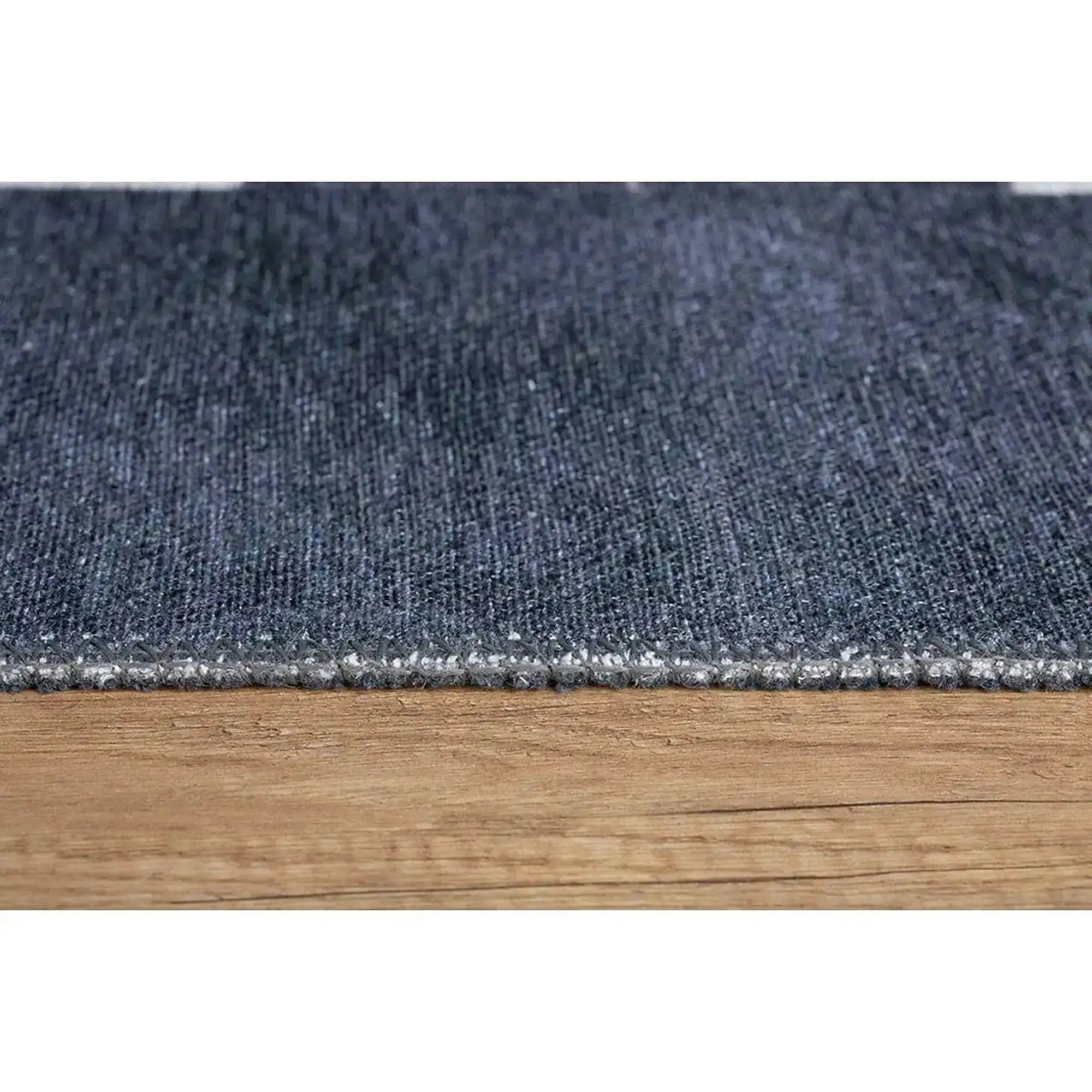 Covor JAZZ CHENILLE, 75x150 cm, forma dreptunghiulara, poliester, albastru inchis/alb, AL 155