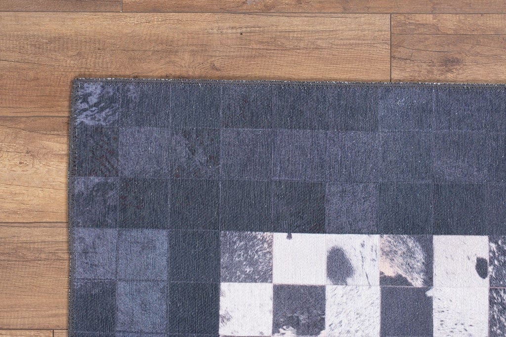 Covor JAZZ CHENILLE, 75x150 cm, forma dreptunghiulara, poliester, albastru inchis/alb, AL 155