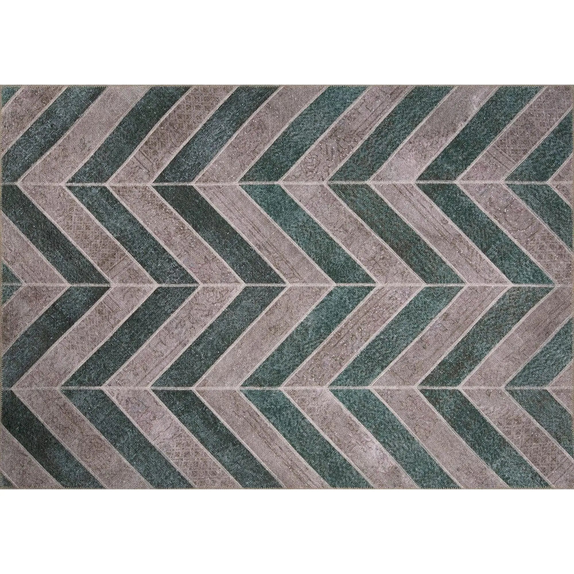 Covor JAZZ CHENILLE, 75x150 cm, forma dreptunghiulara, poliester, bej/verde, AL 49
