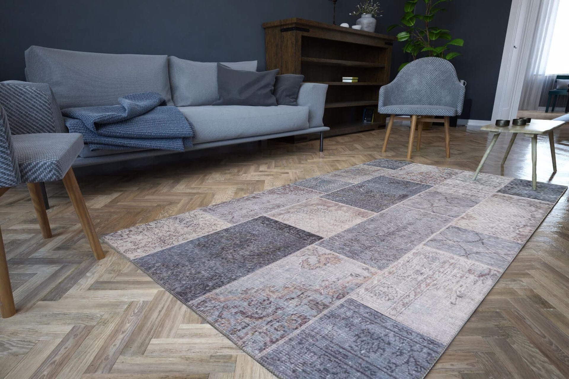 Covor JAZZ CHENILLE, 75x150 cm, forma dreptunghiulara, poliester, gri, AL 83