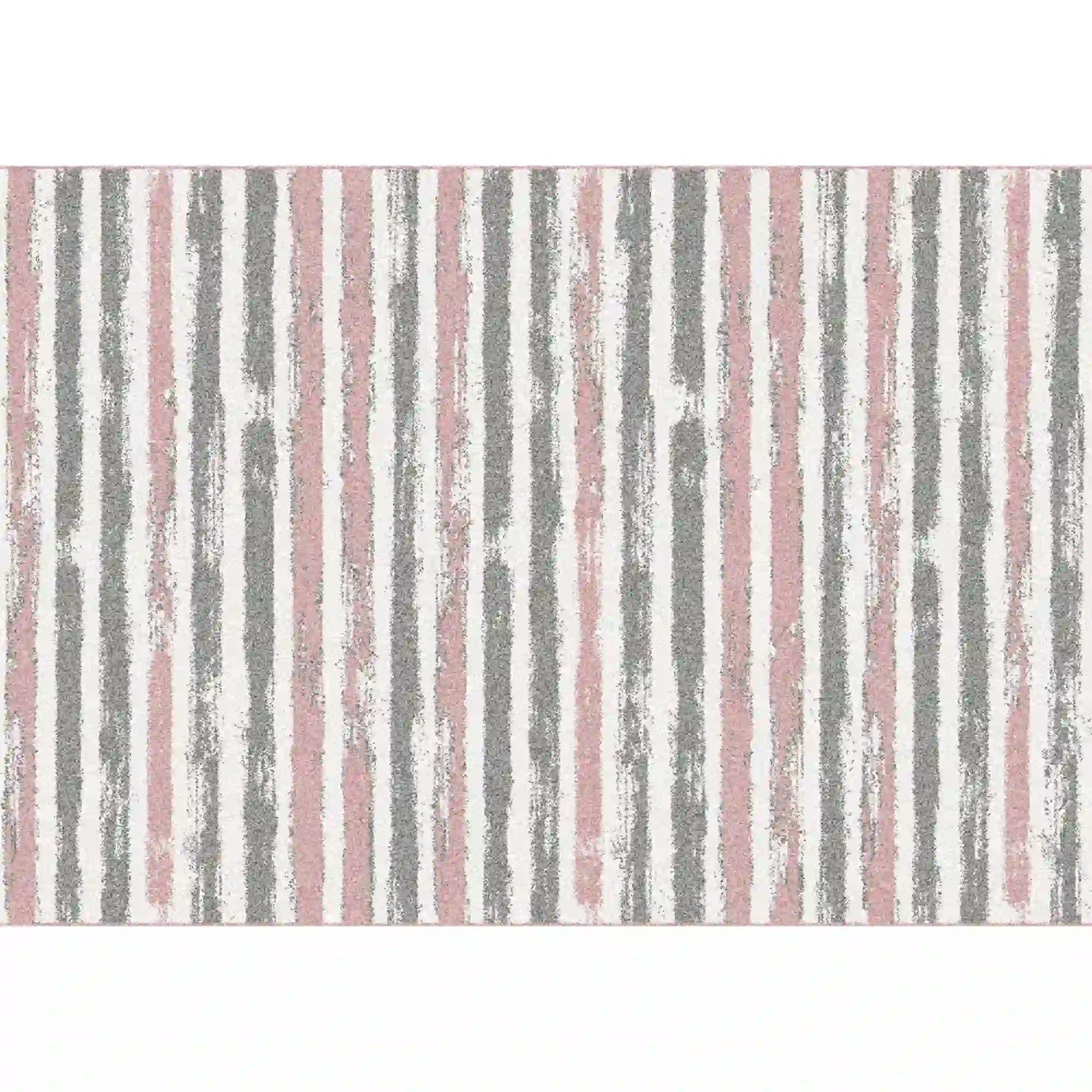 Covor KARAN, 57x90 cm, forma dreptunghiulara, polipropilena, roz/alb/gri