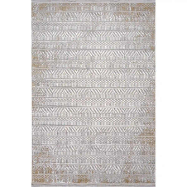 Covor KARIZMA 02811G, 160x230 cm, forma dreptunghiulara, fibre sintetice, gri/auriu