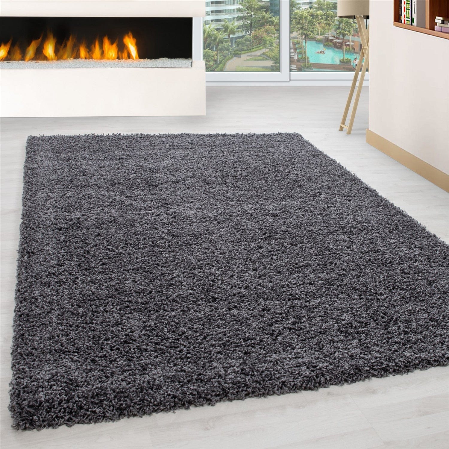 Covor LIFE, 80x250 cm, forma dreptunghiulara, polipropilena, gri inchis, 1500 - V2