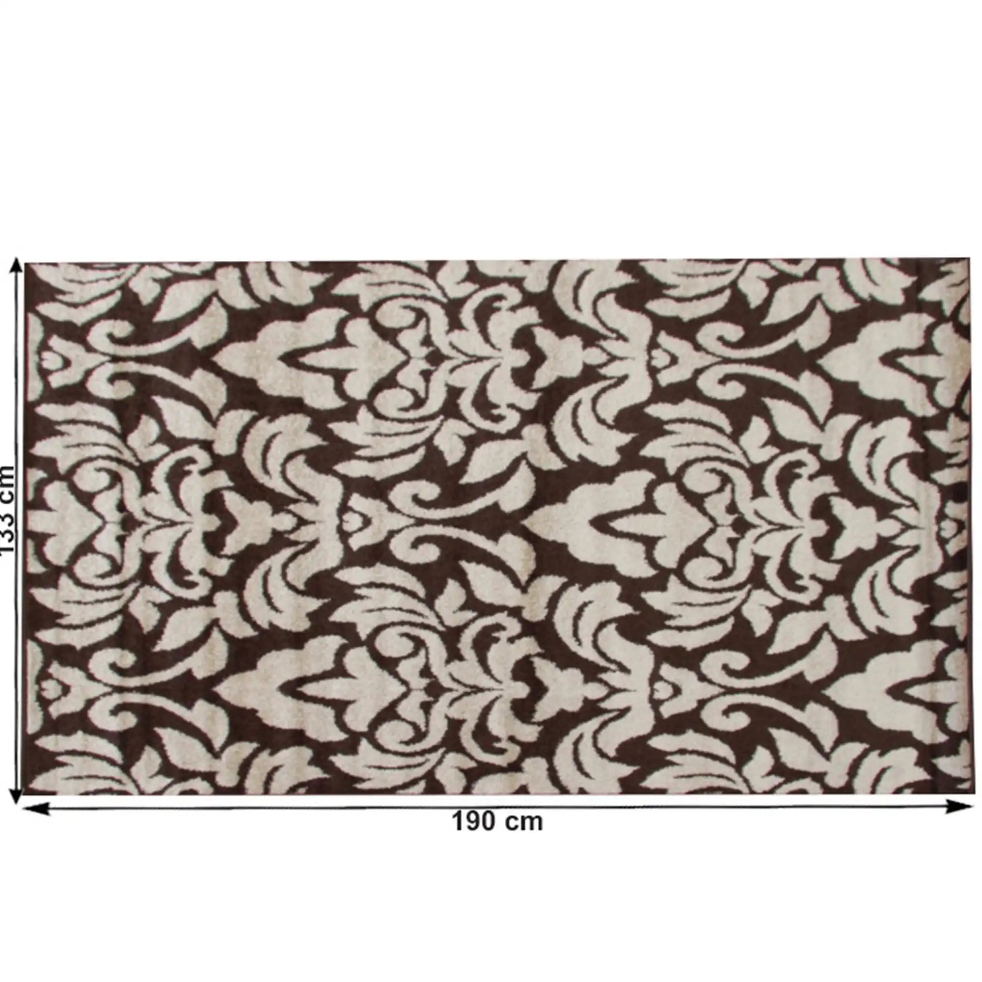 Covor LORENS, 133x190 cm, forma dreptunghiulara, polipropilena, bej/maro