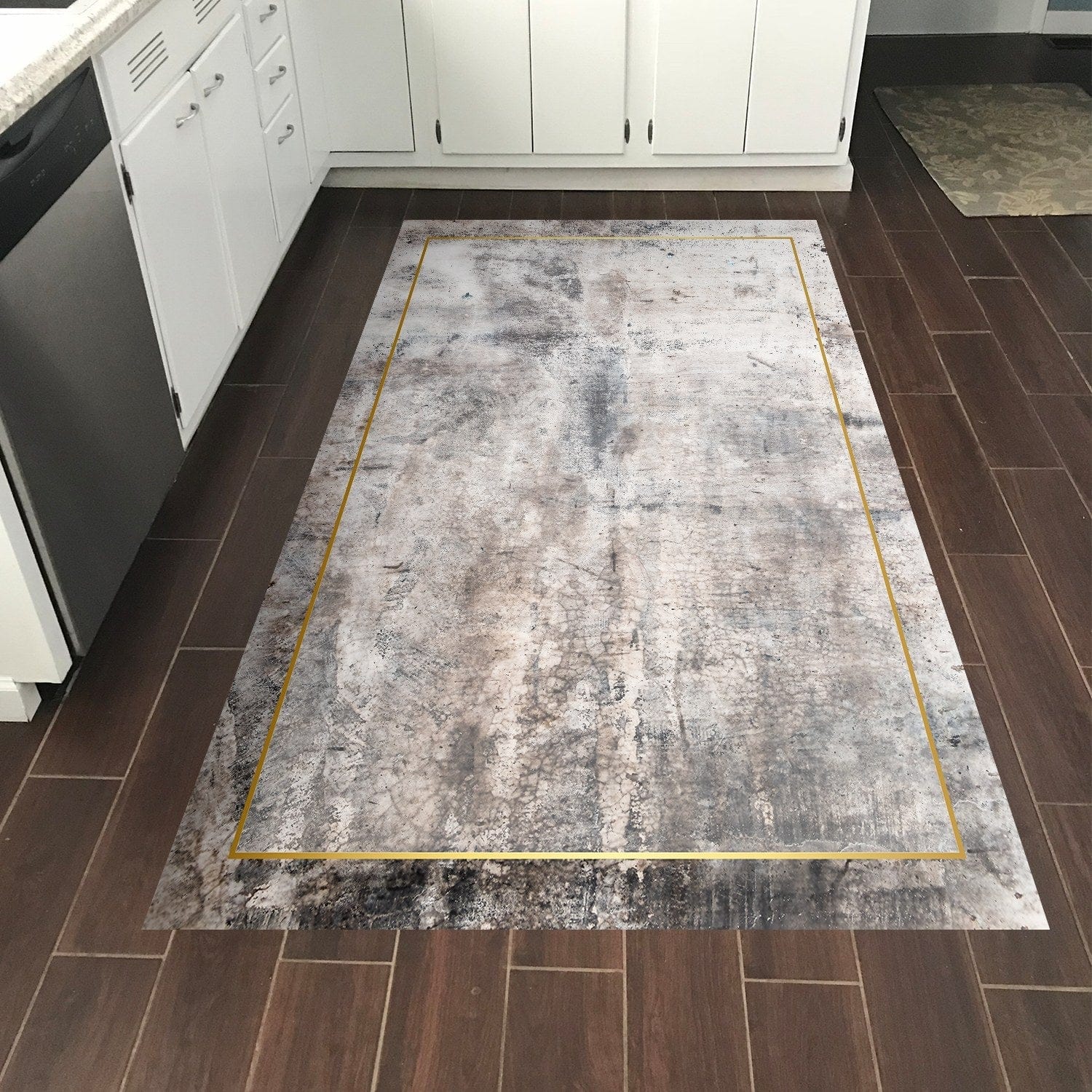 Covor M12271, 80x120 cm, forma dreptunghiulara, poliester, gri