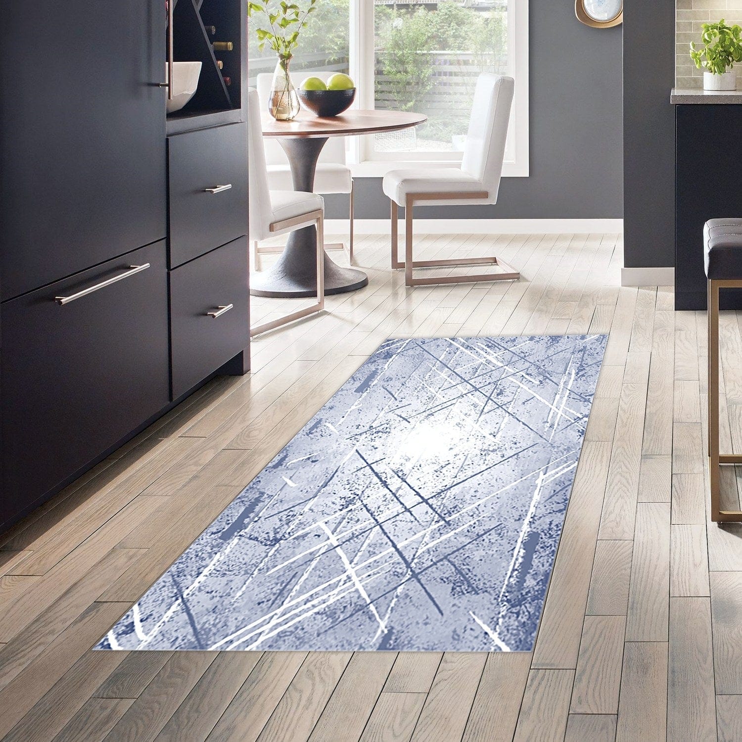 Covor M5003 - V2, 80x120 cm, forma dreptunghiulara, poliester, albastru