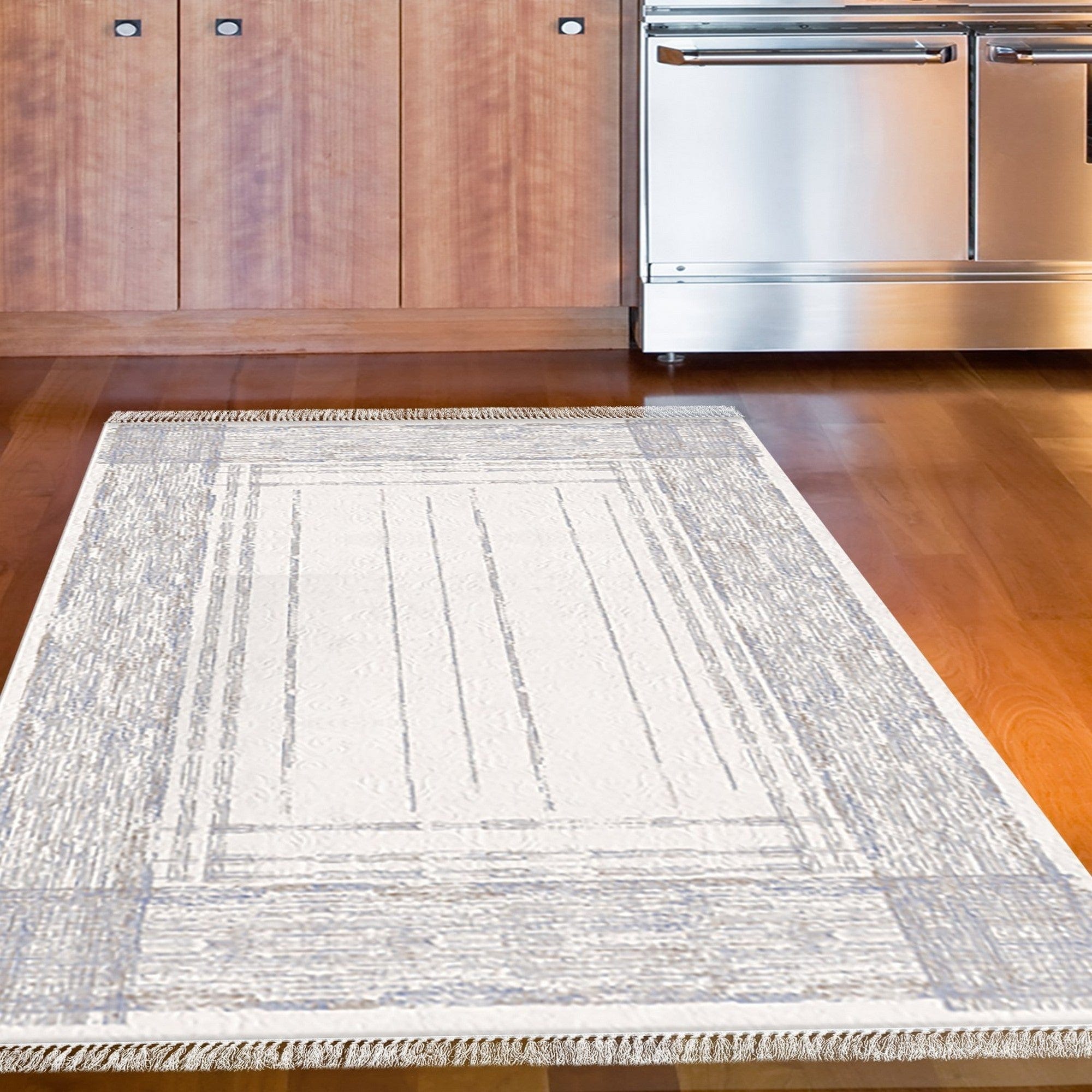 Covor M5076, 80x120 cm, forma dreptunghiulara, poliester, albastru deschis