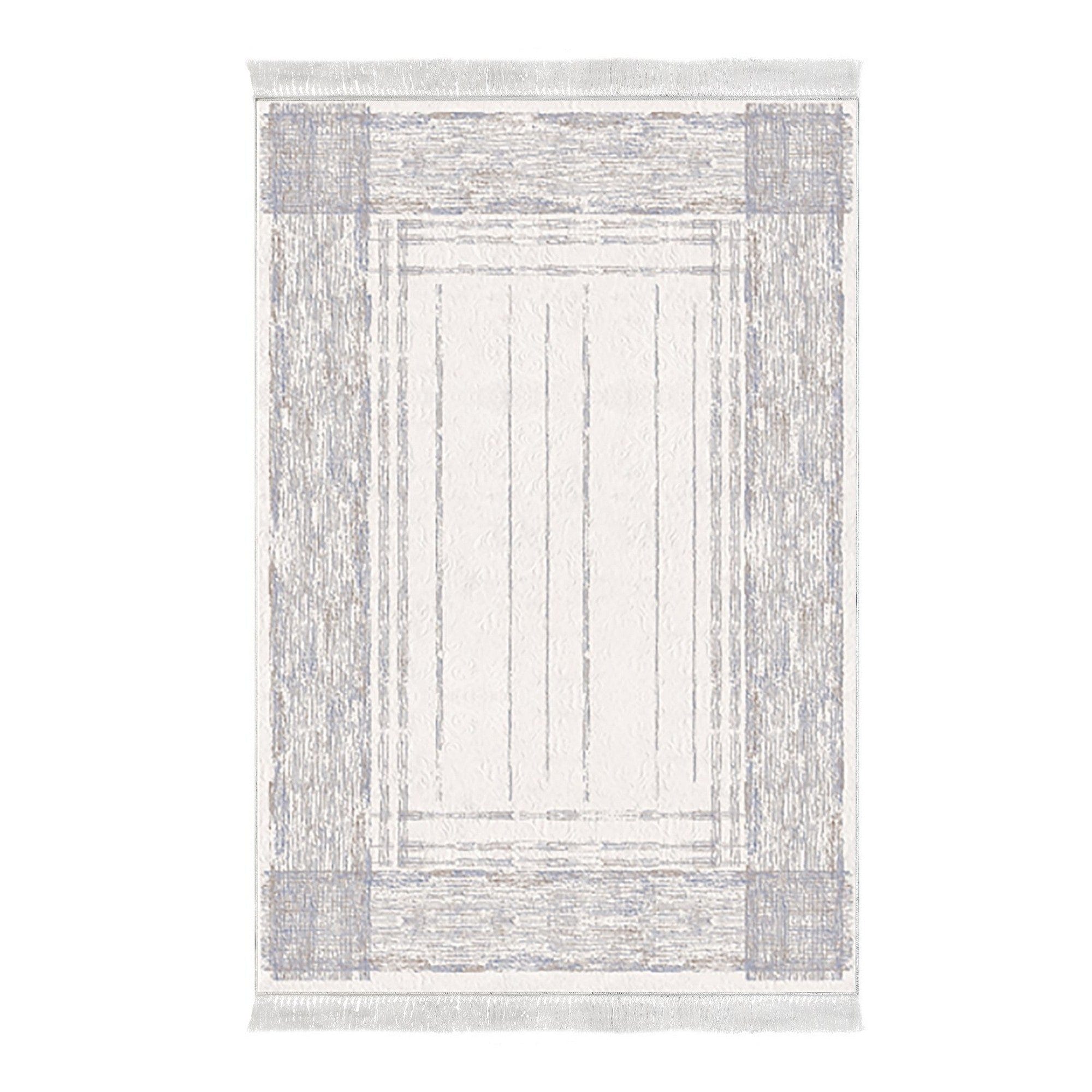 Covor M5076, 80x120 cm, forma dreptunghiulara, poliester, albastru deschis