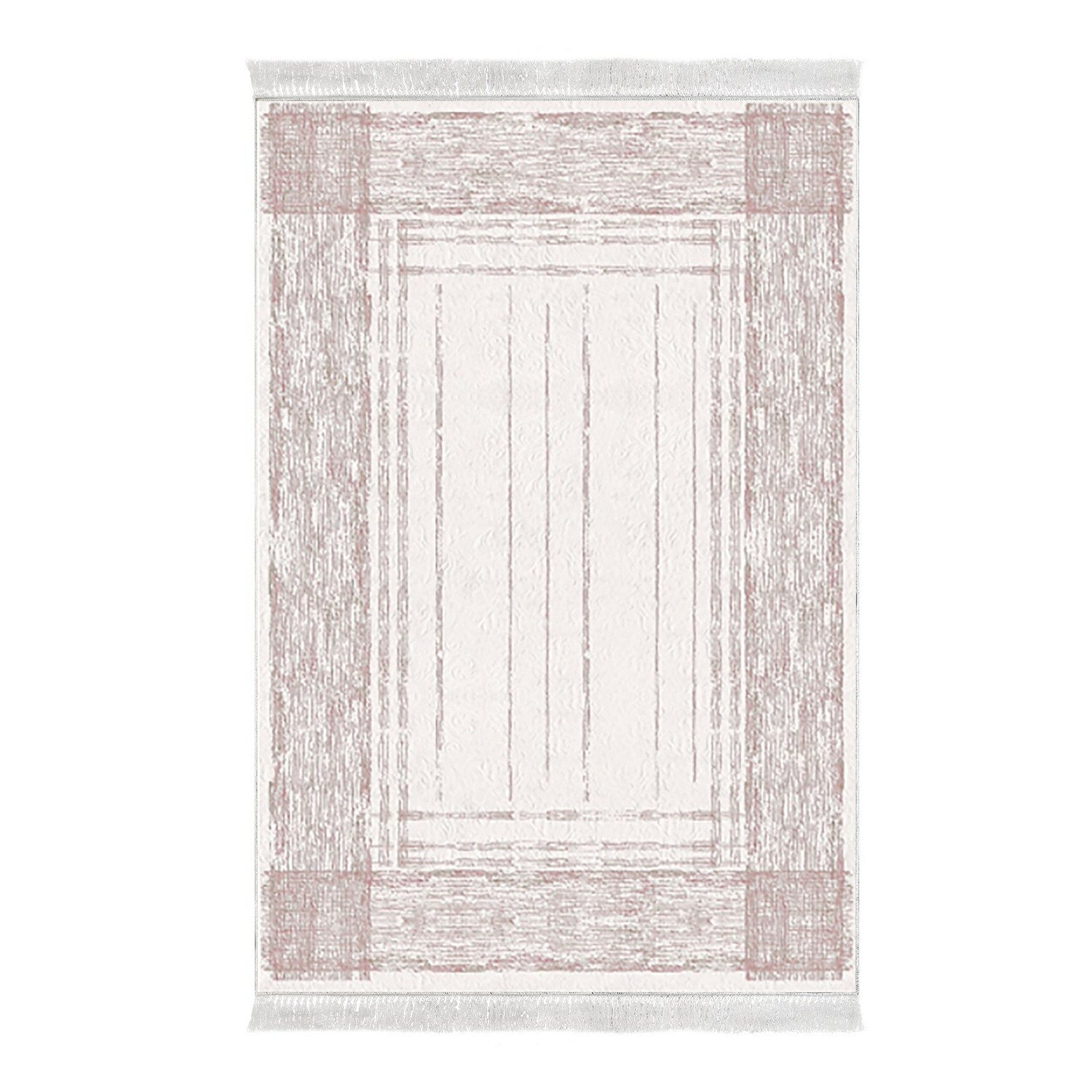 Covor M5076, 80x120 cm, forma dreptunghiulara, poliester, crem/roz deshis