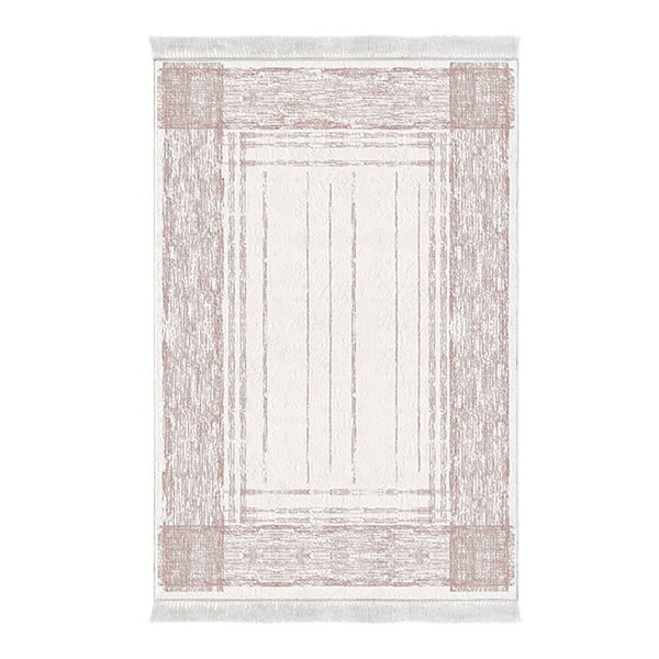 Covor M5076, 80x120 cm, forma dreptunghiulara, poliester, crem/roz deshis