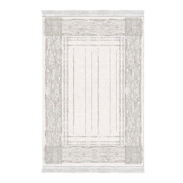 Covor M5076, 80x120 cm, forma dreptunghiulara, poliester, crem/verde deschis