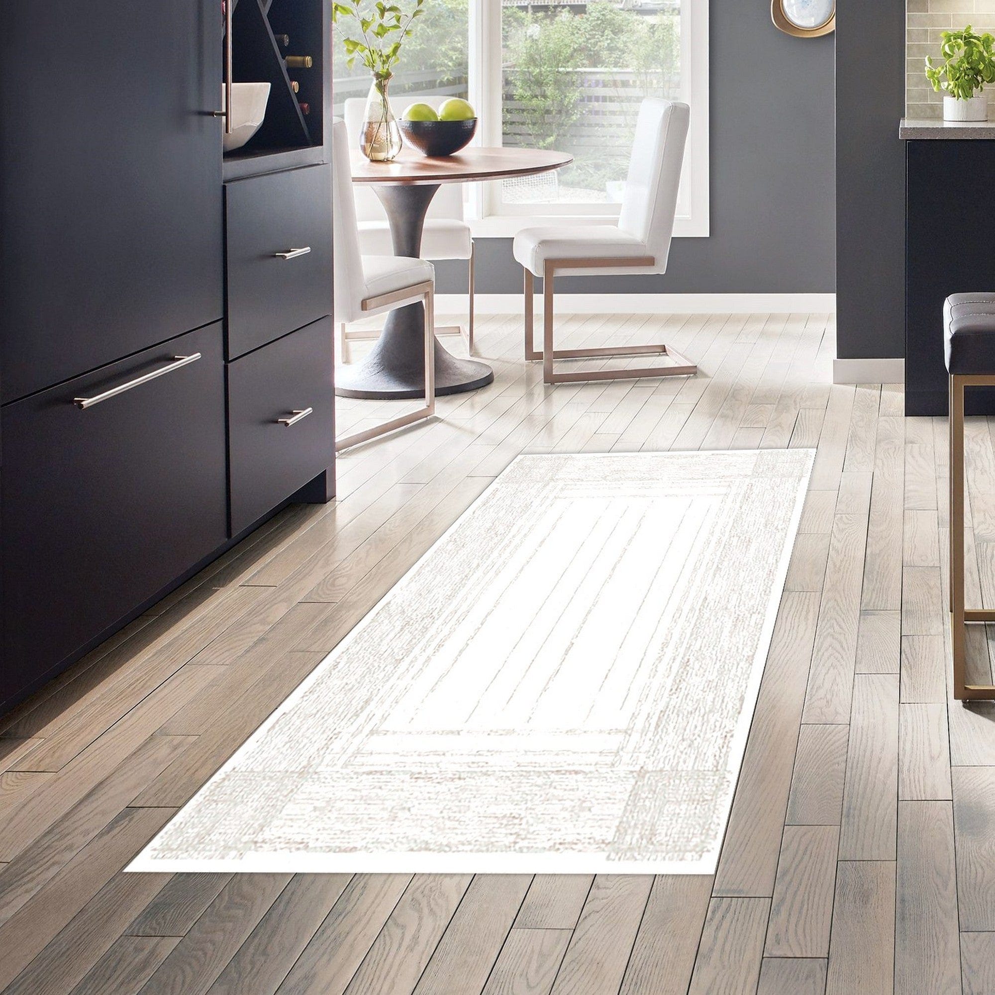 Covor M5076 - V2, 80x120 cm, forma dreptunghiulara, poliester, crem