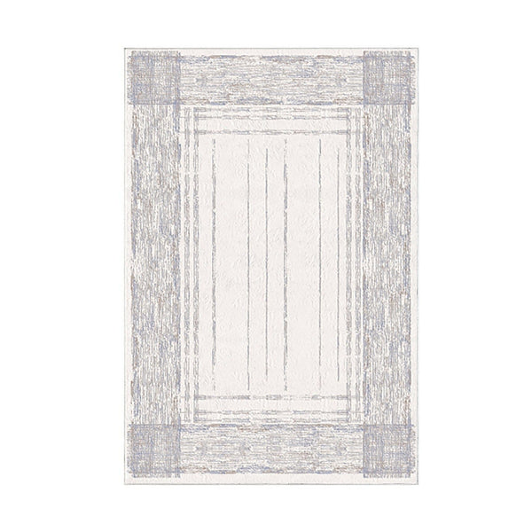 Covor M5076 - V2, 80x120 cm, forma dreptunghiulara, poliester, crem/albastru deschis