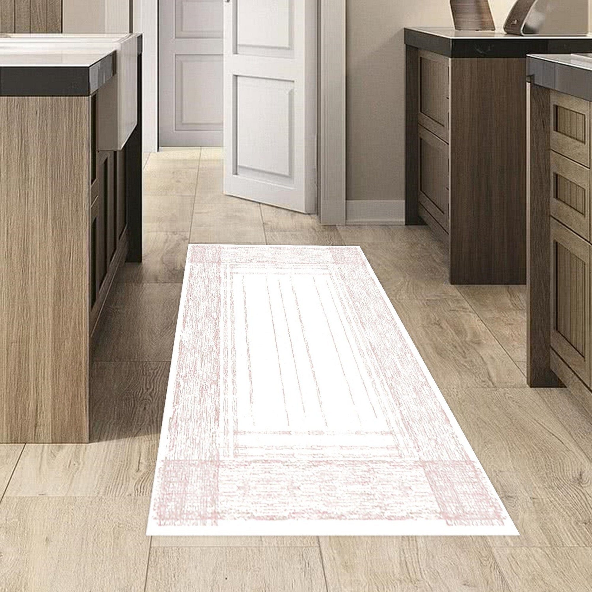 Covor M5076 - V2, 80x120 cm, forma dreptunghiulara, poliester, roz deschis