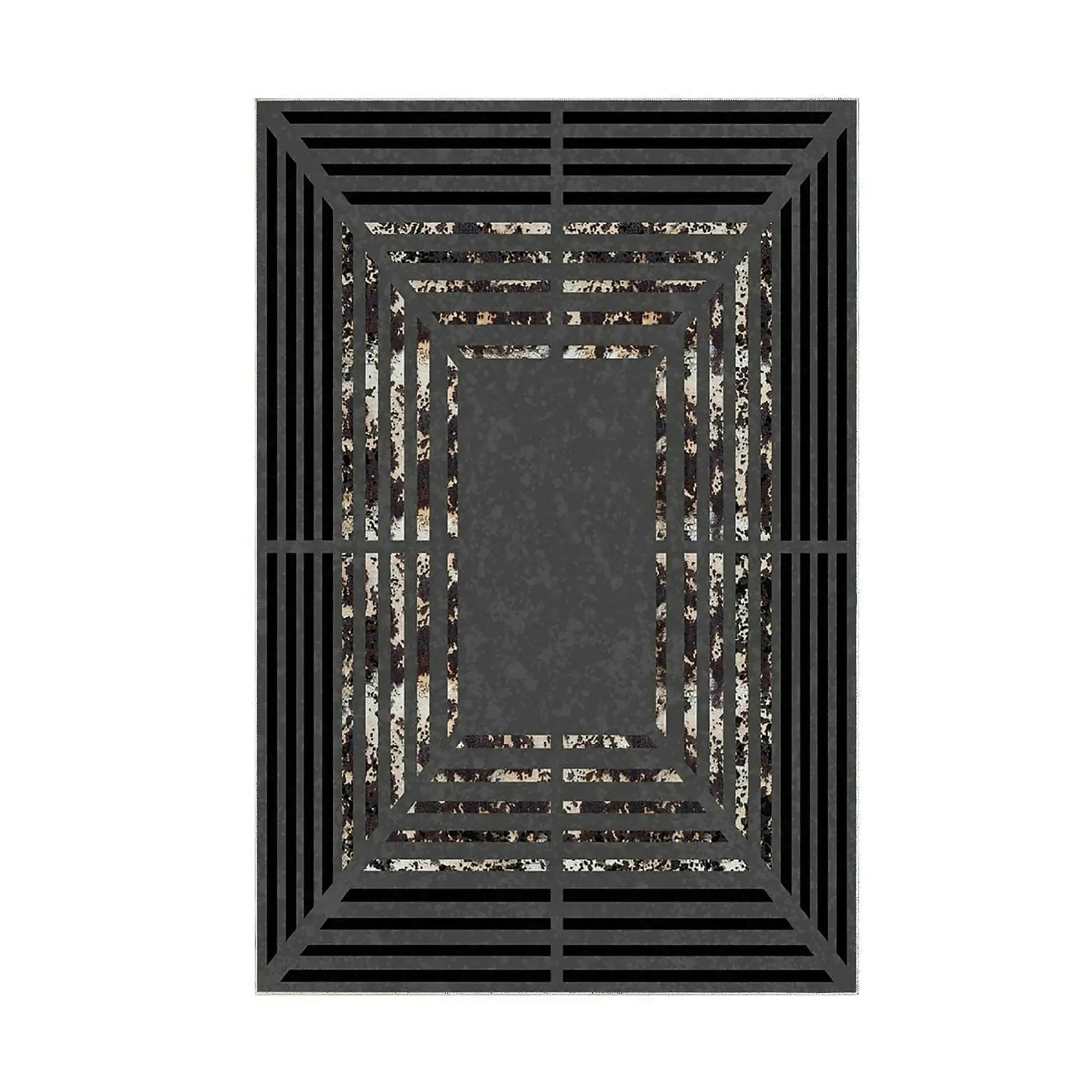 Covor M5131 - V2, 80x120 cm, forma dreptunghiulara, poliester, negru/gri antracit