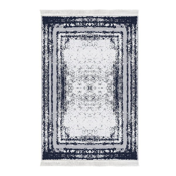 Covor M5132, 80x120 cm, forma dreptunghiulara, poliester, albastru