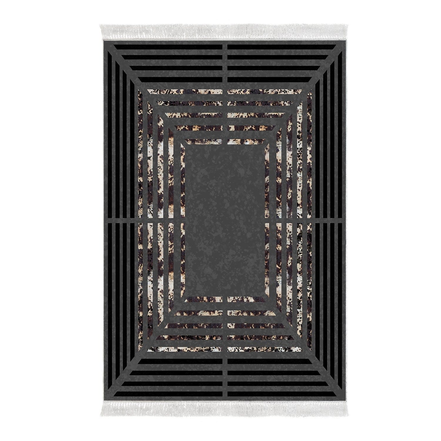 Covor M5132, 80x120 cm, forma dreptunghiulara, poliester, gri antracit