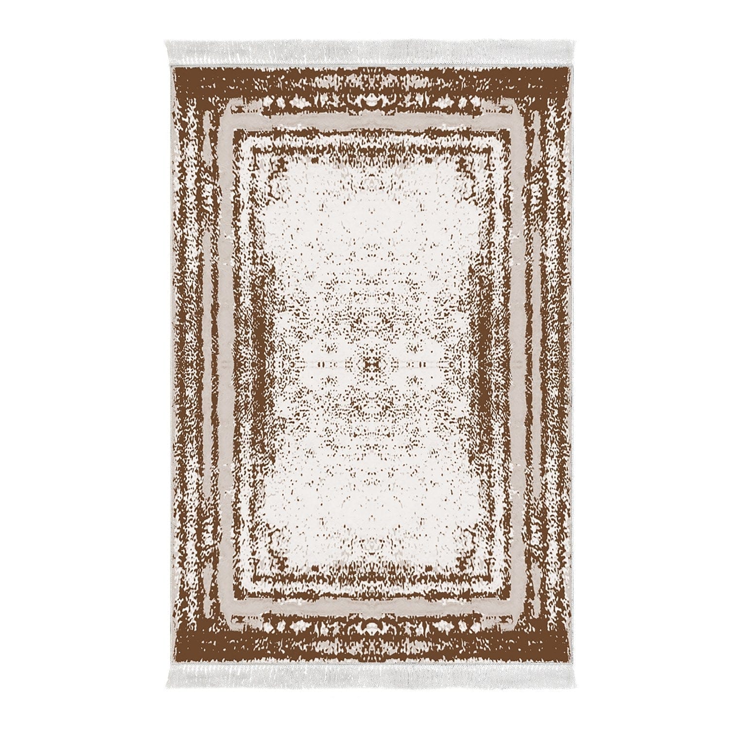 Covor M5132, 80x120 cm, forma dreptunghiulara, poliester, maro/crem