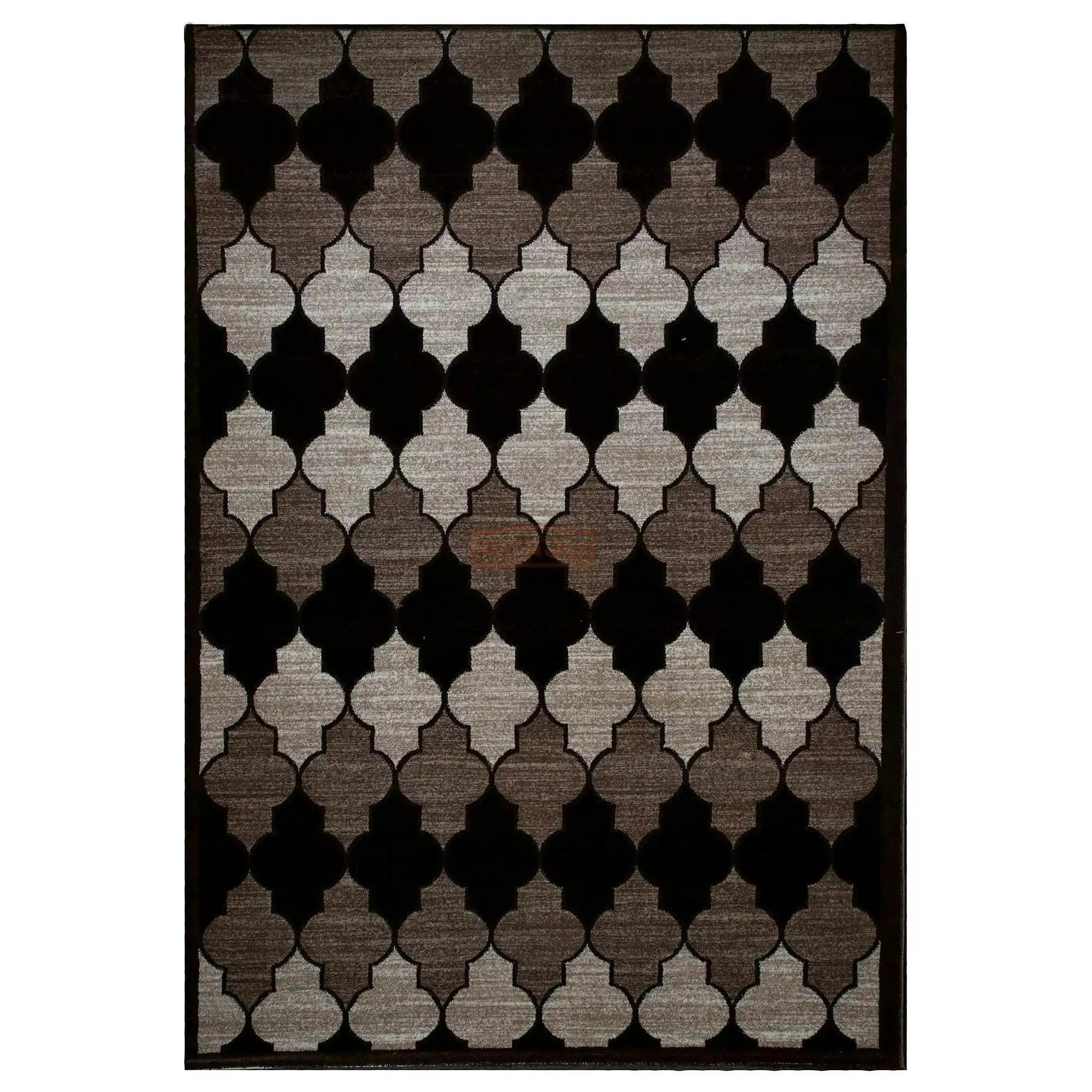 Covor MARINA POIANA LUX, 160x230 cm, forma dreptunghiulara, poliester/polipropilena, negru/maro/crem