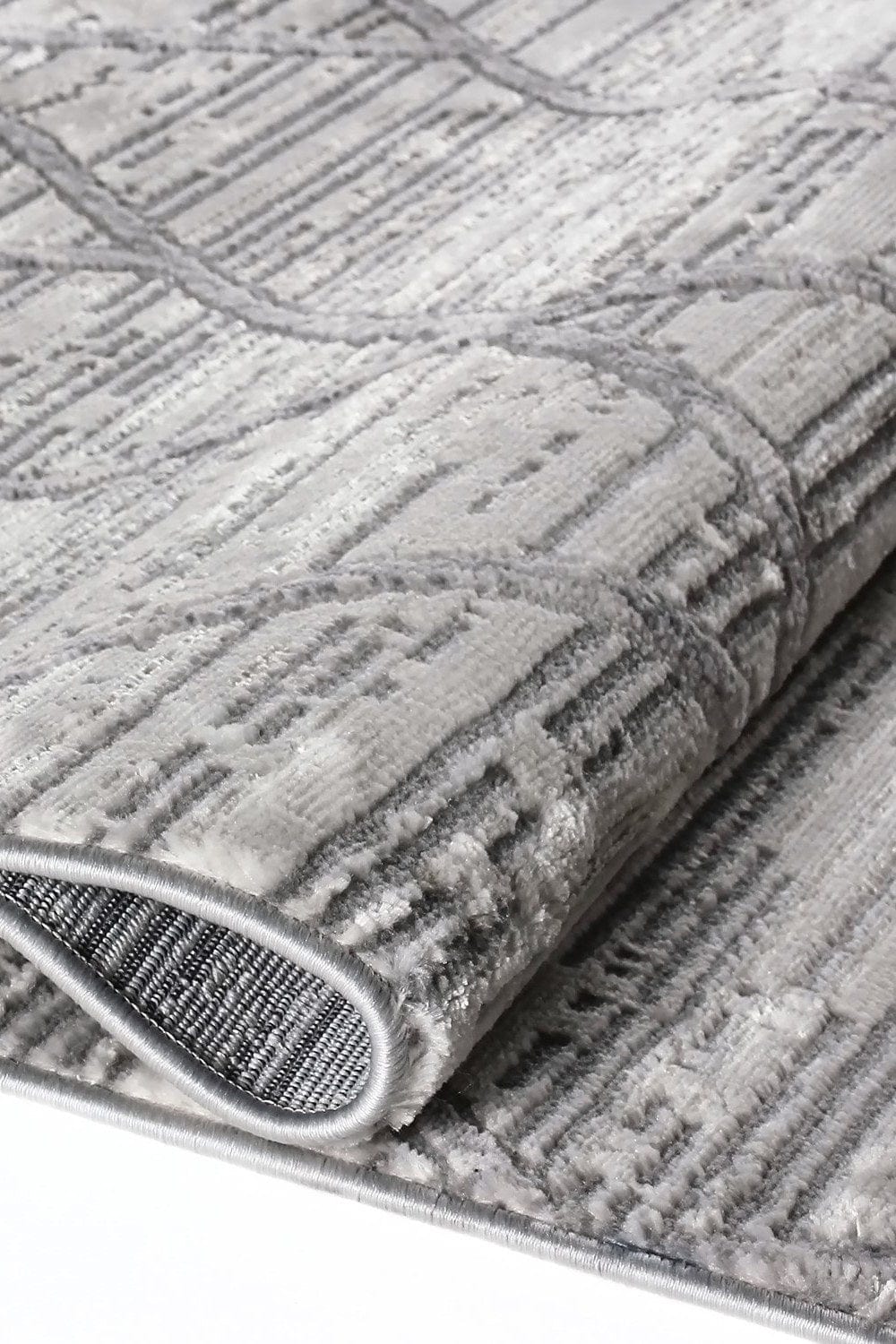 Covor MOTTO, 100x300 cm, forma dreptunghiulara, poliester, gri, 4587