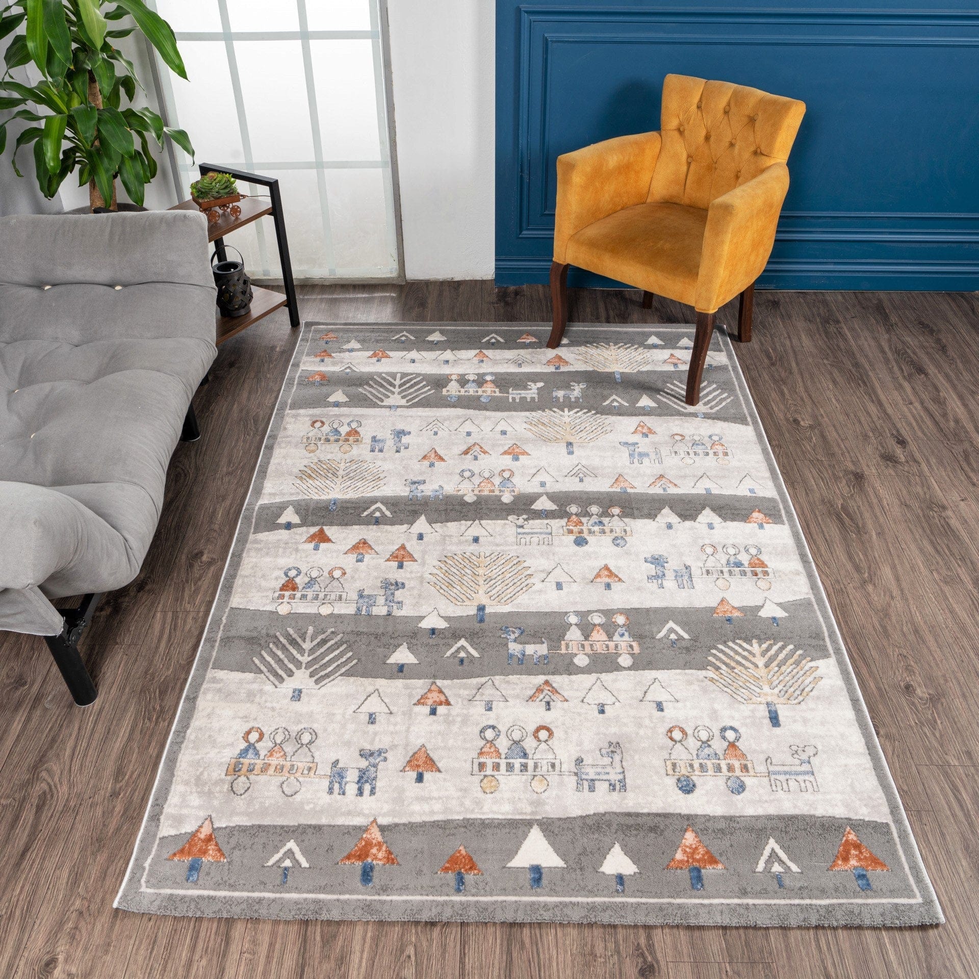 Covor MOTTO, 140x200 cm, forma dreptunghiulara, poliester, multicolor, 4583