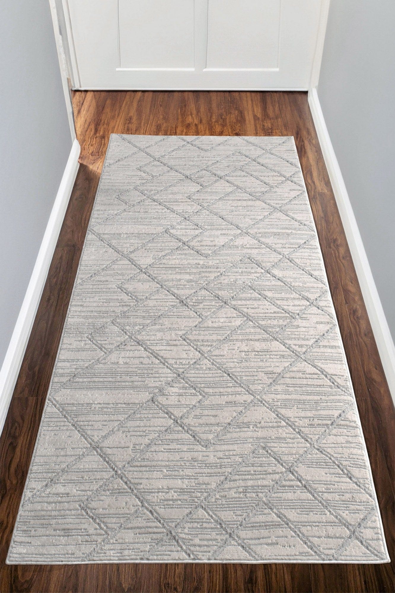 Covor MOTTO, 80x150 cm, forma dreptunghiulara, poliester, gri, 4587