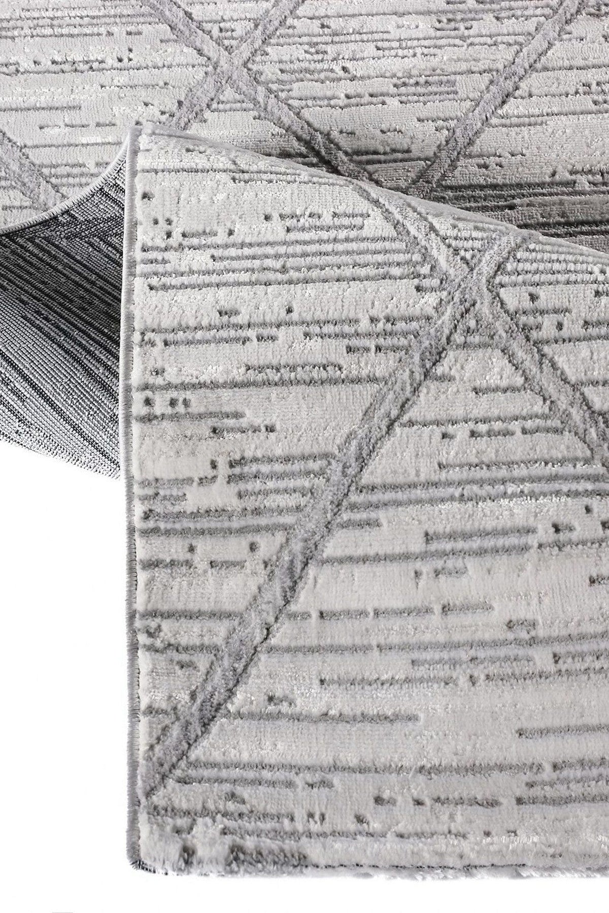 Covor MOTTO, 80x300 cm, forma dreptunghiulara, poliester, gri, 4587