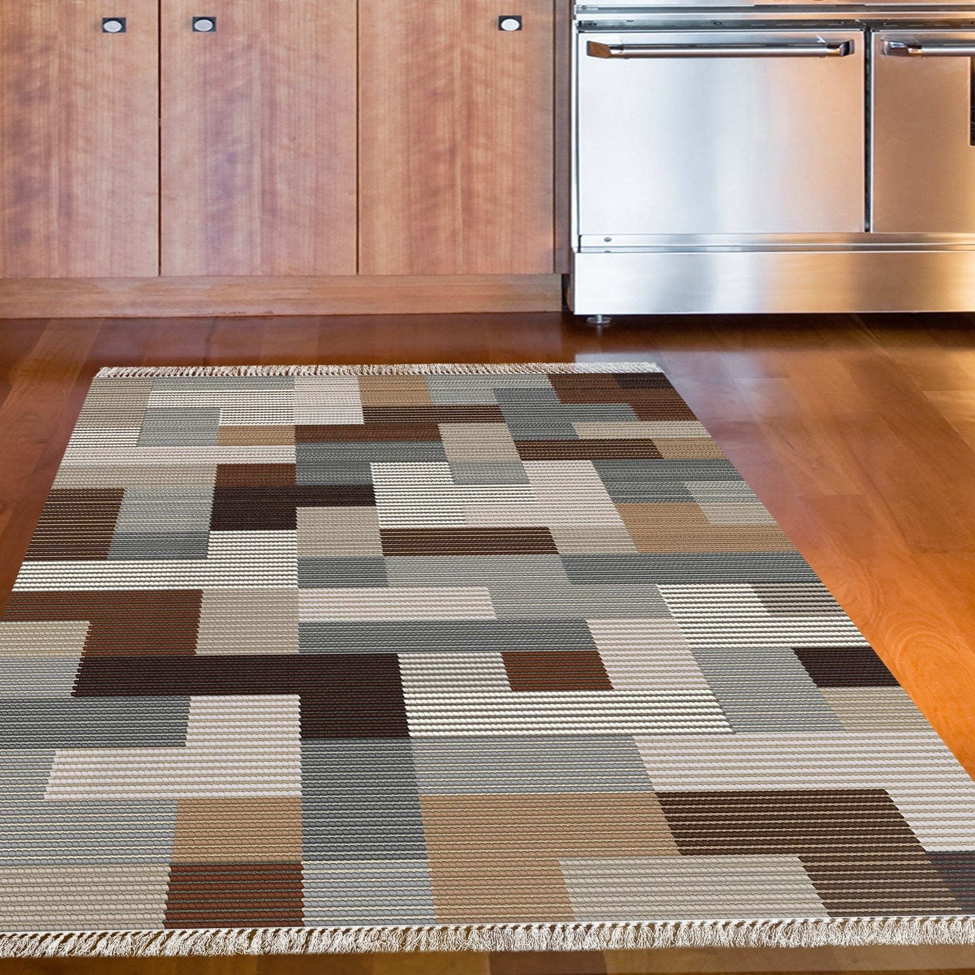 Covor MU113, 80x120 cm, forma dreptunghiulara, poliester, multicolor