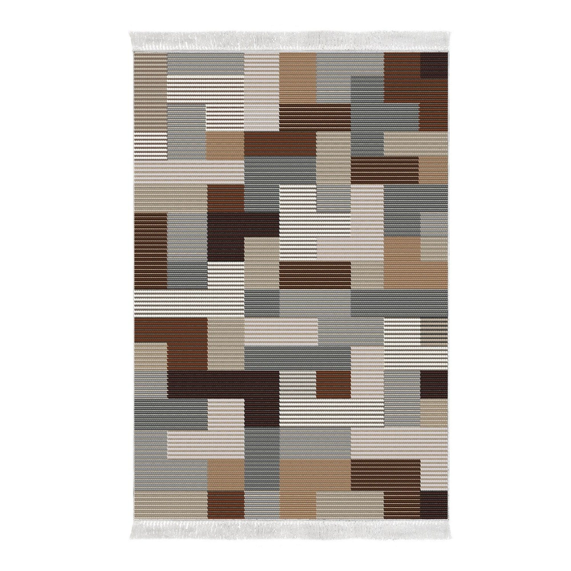 Covor MU113, 80x120 cm, forma dreptunghiulara, poliester, multicolor