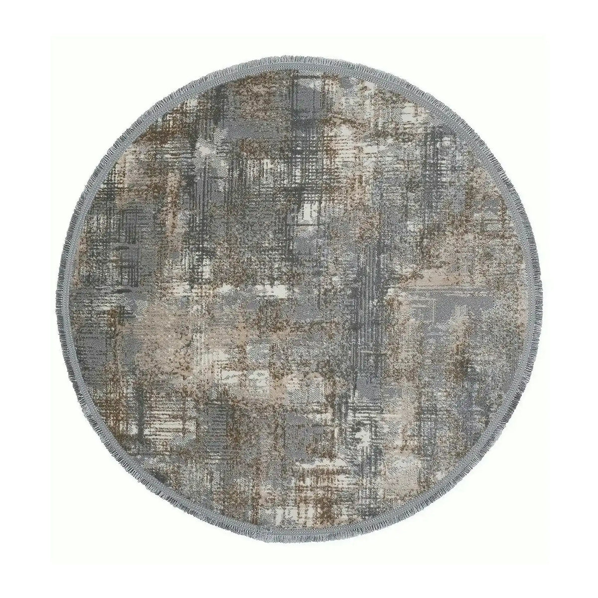 Covor NOTTA, 120x120 cm, forma rotunda, poliester, gri/bej, 1107