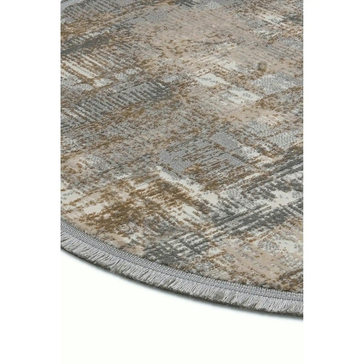Covor NOTTA, 120x120 cm, forma rotunda, poliester, gri/bej, 1107