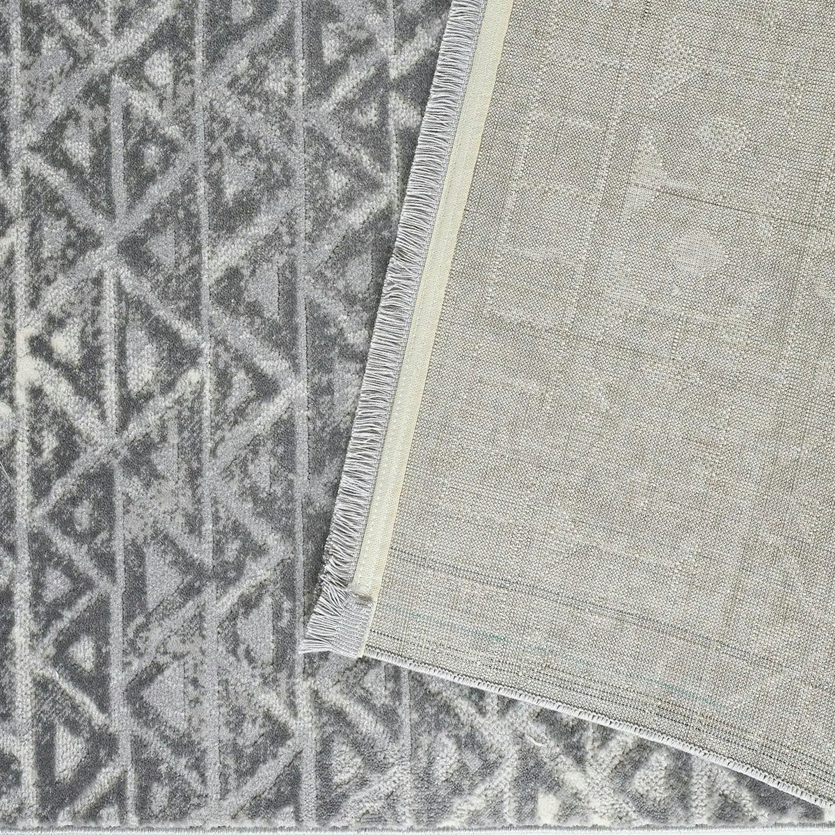 Covor NOTTA, 80x150 cm, forma dreptunghiulara, polipropilena/poliester, gri/crem, 1108