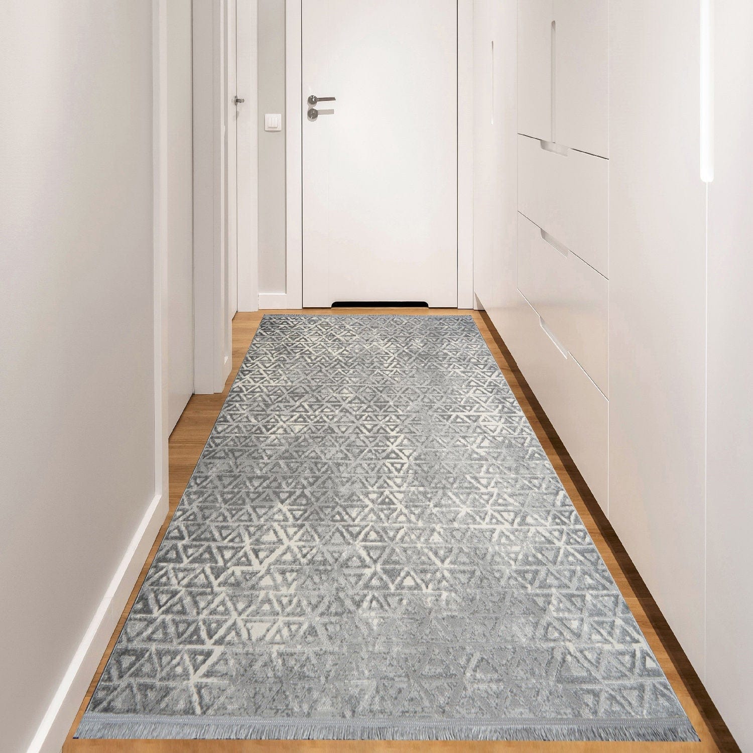 Covor NOTTA, 80x150 cm, forma dreptunghiulara, polipropilena/poliester, gri/crem, 1108