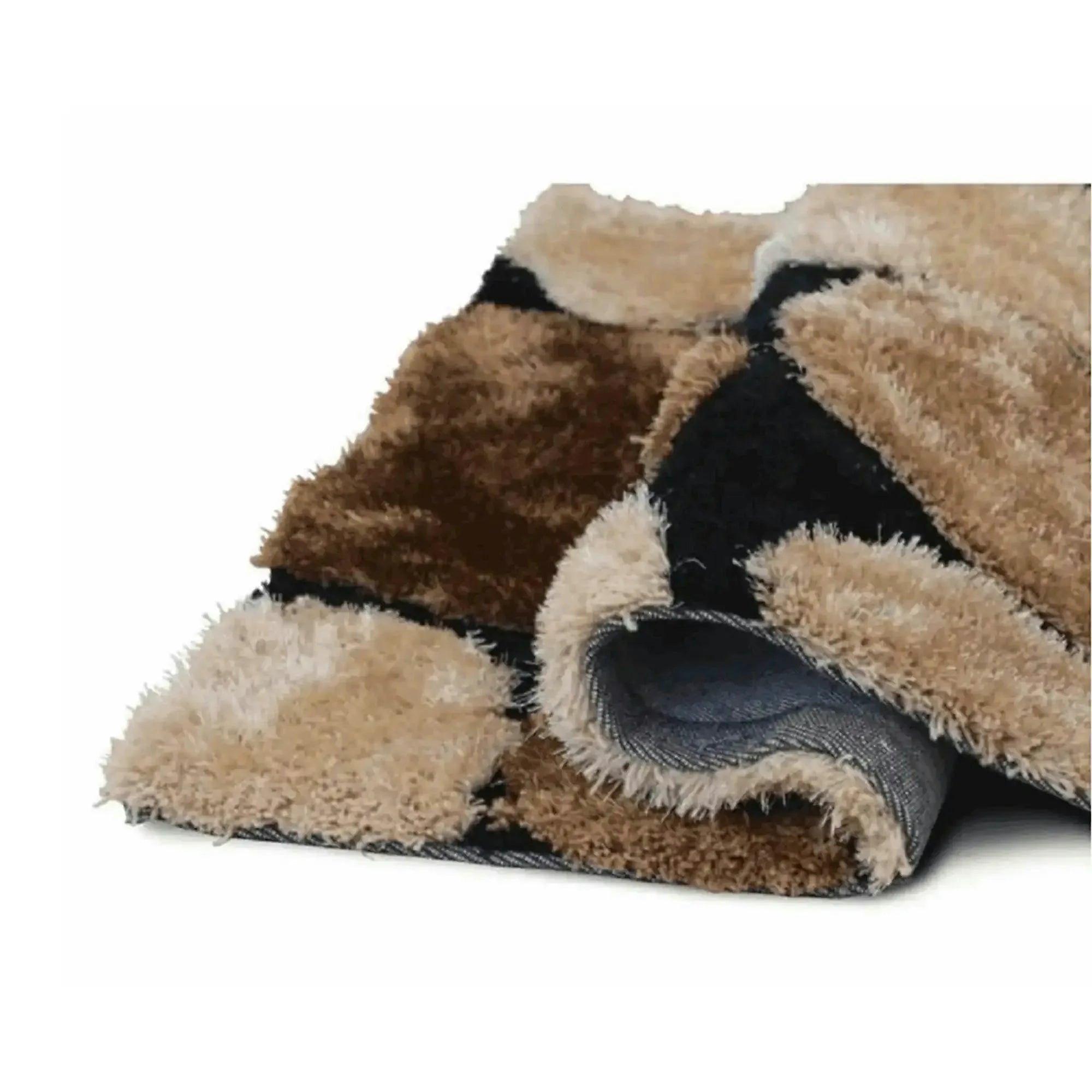 Covor PEBBLE TYP 2, 80x150 cm, forma dreptunghiulara, maro/negru, poliester