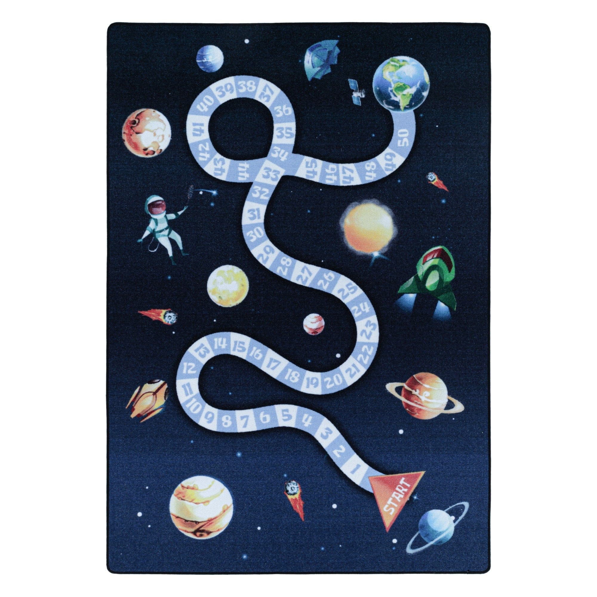 Covor PLAY, 120x170 cm, forma dreptunghiulara, material sintetic, albastru inchis, 2910