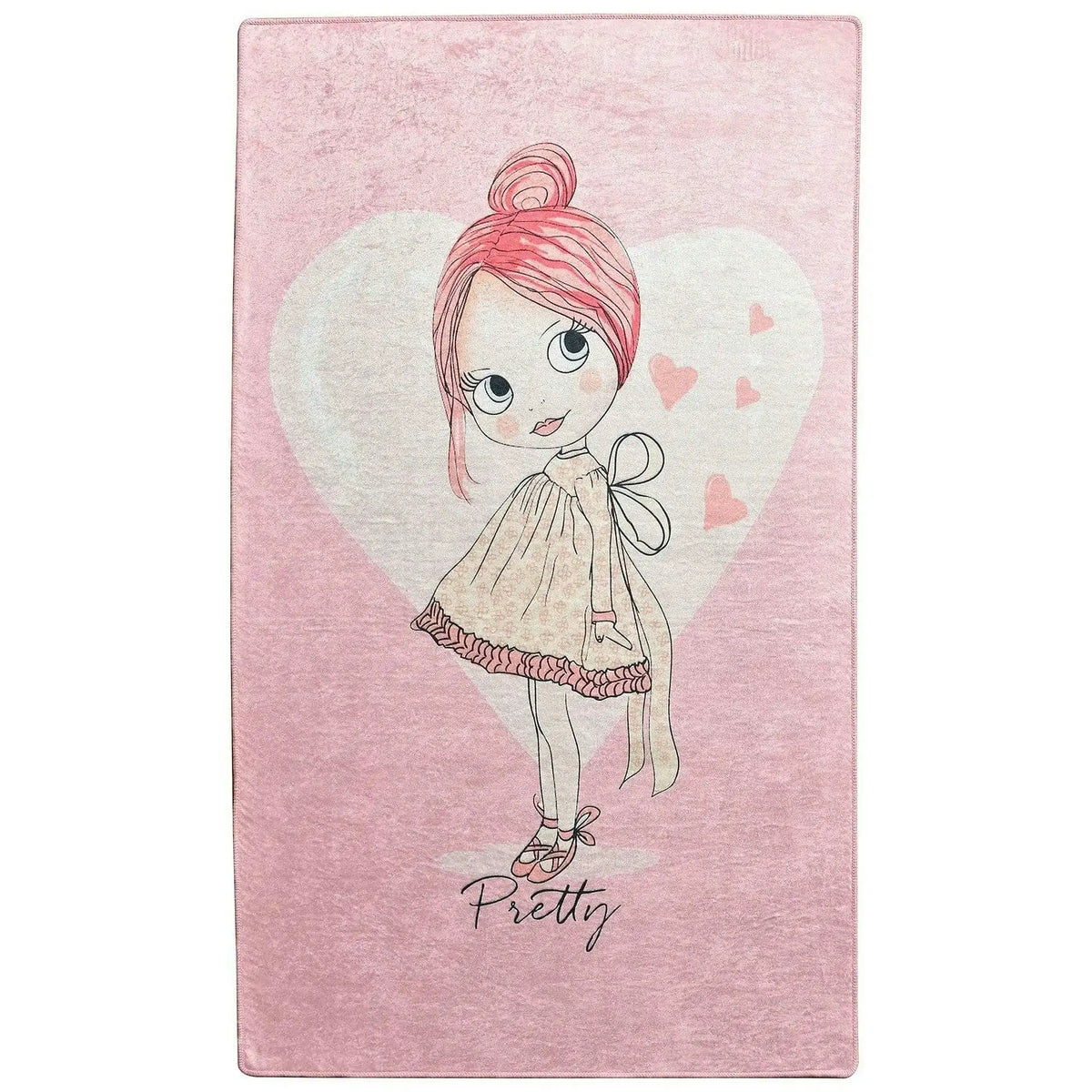 Covor PRETTY, 100x160 cm, forma dreptunghiulara, poliester/stofa catifelata, roz