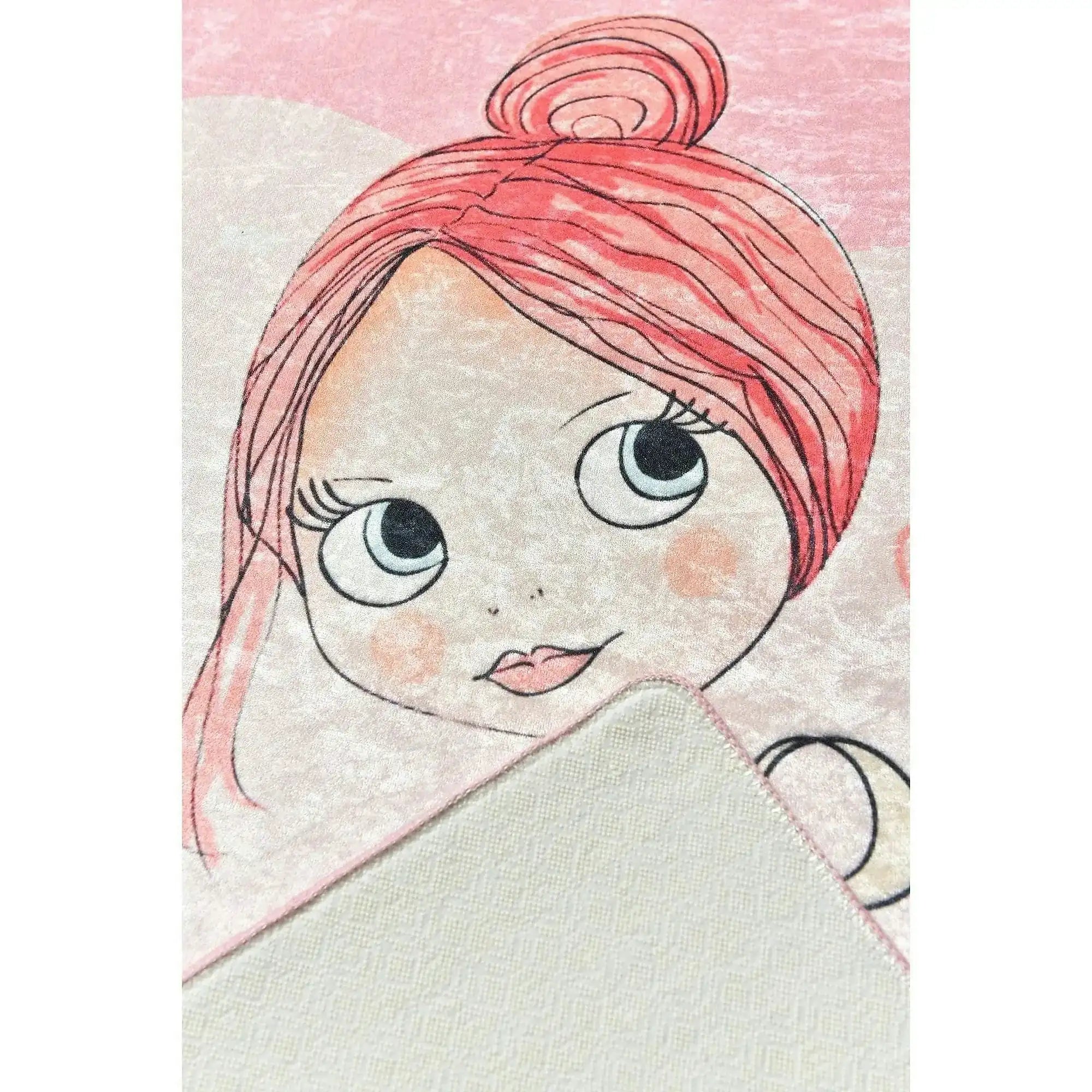 Covor PRETTY, 100x160 cm, forma dreptunghiulara, poliester/stofa catifelata, roz