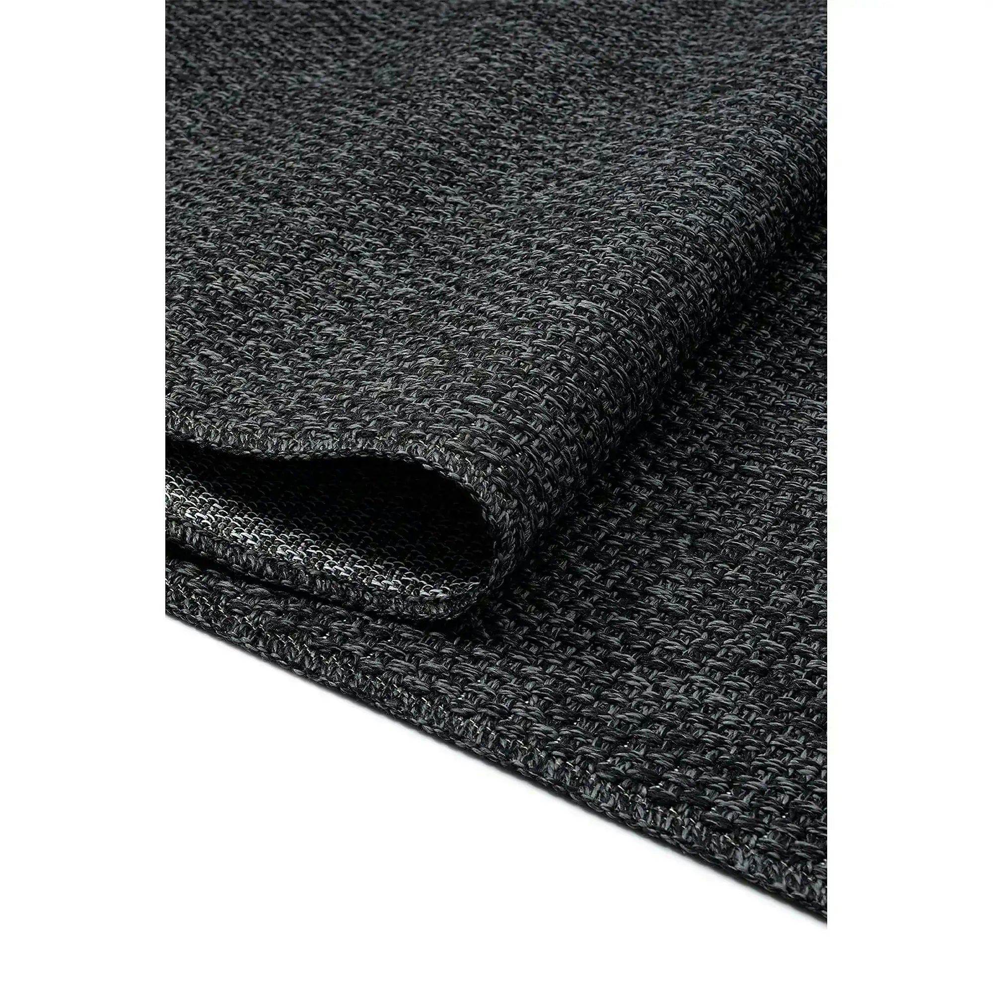Covor RUSTICANA, 80x150 cm, forma dreptunghiulara, polipropilena, negru, 3105